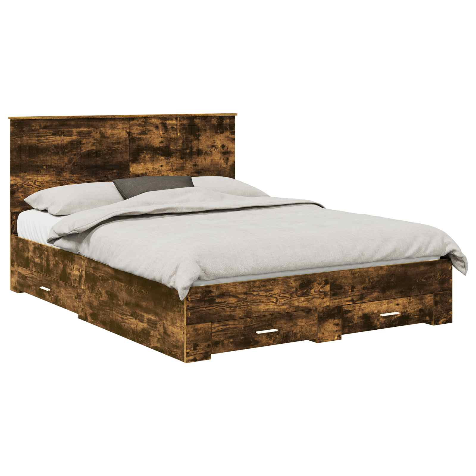 Krevetna konstrukcija s uzglavljem Dimljeni hrast 150 x 200 cm
