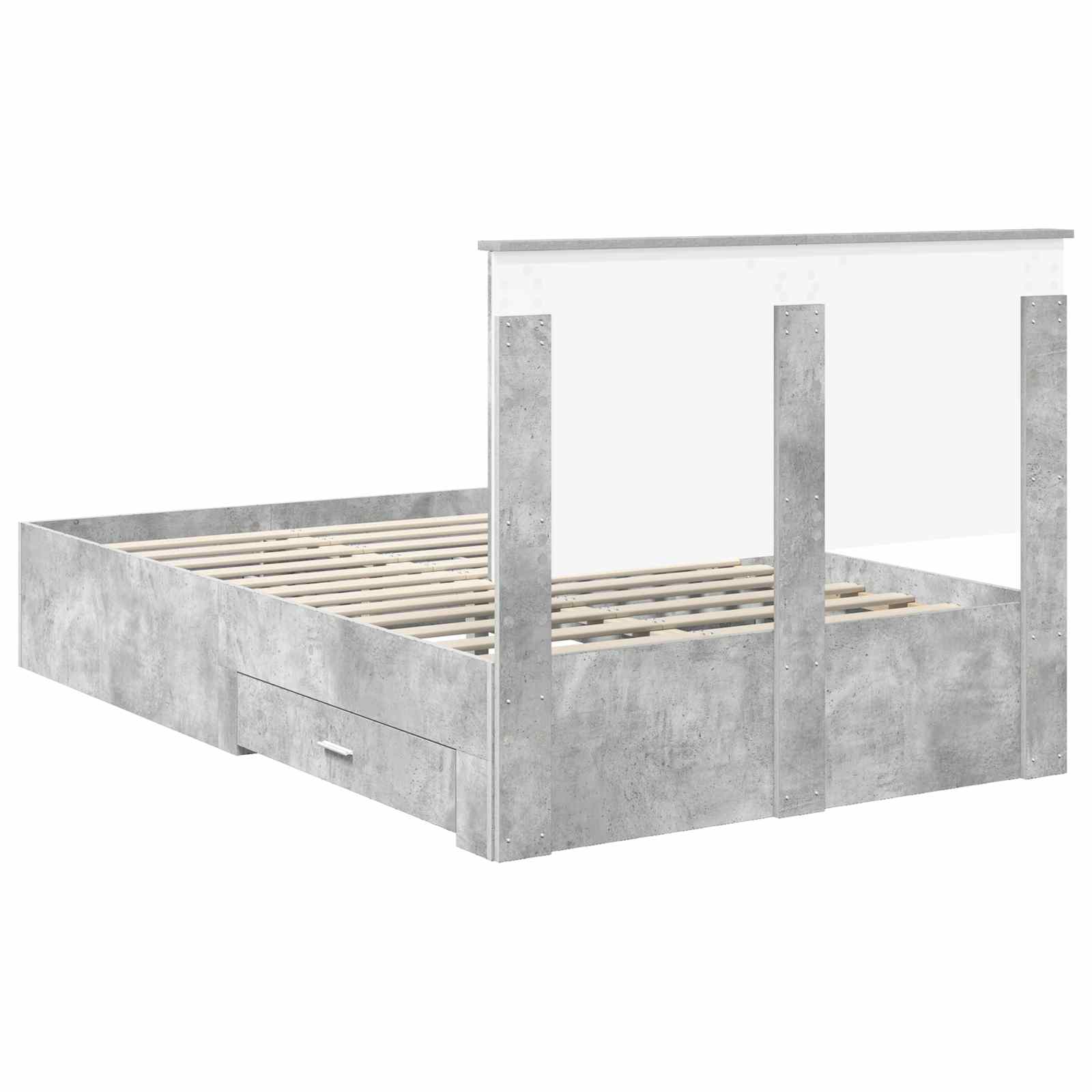 Krevetna konstrukcija s uzglavljem Betonski sivi 120 x 200 cm