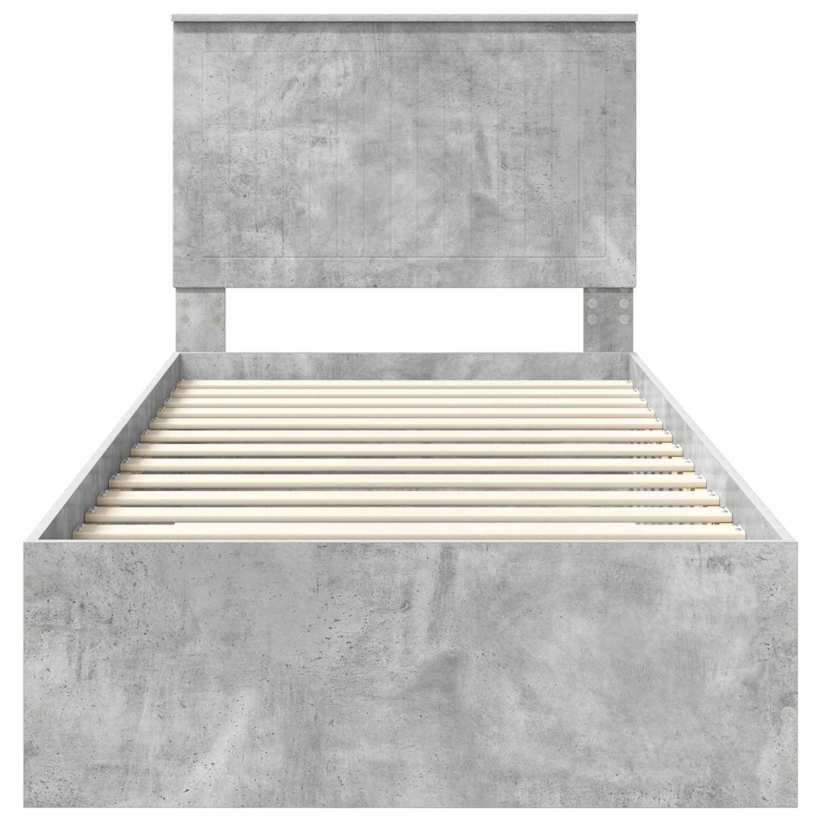 Krevetna konstrukcija s uzglavljem Betonski sivi 90 x 200 cm