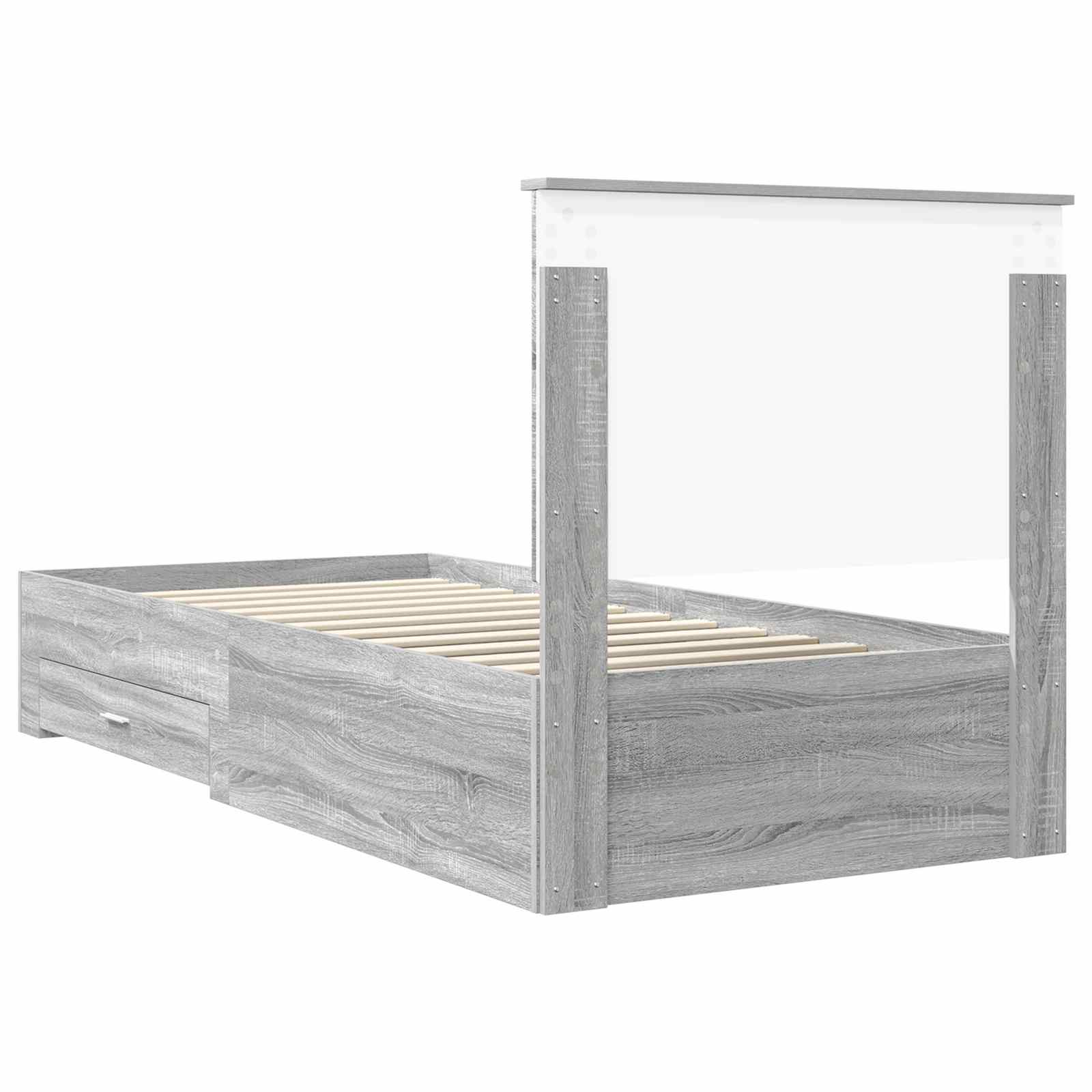 Krevetna konstrukcija Siva Sonoma 90 x 200 cm Konstruirano drvo