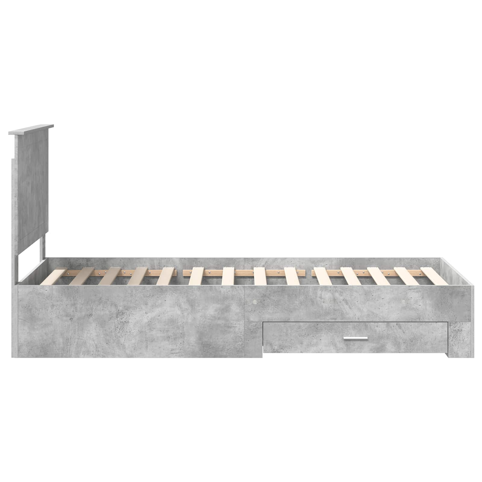 Krevetna konstrukcija s uzglavljem Betonski sivi 90 x 190 cm