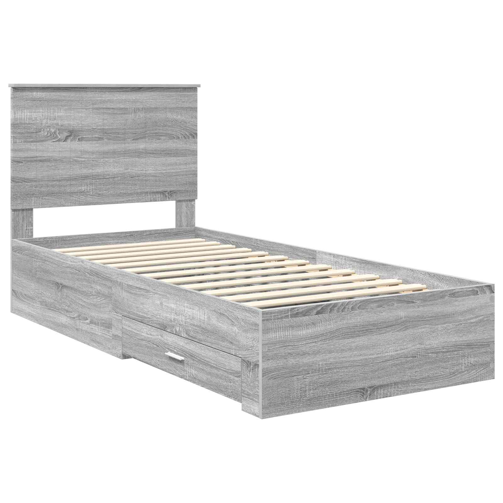 Krevetna konstrukcija Siva Sonoma 90 x 190 cm Konstruirano drvo