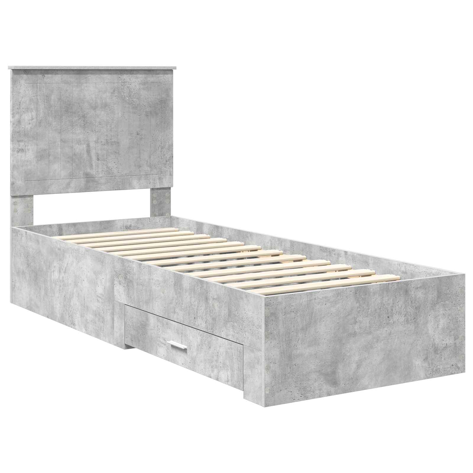 Krevetna konstrukcija Betonski sivi i srebrna 70 x 190 cm