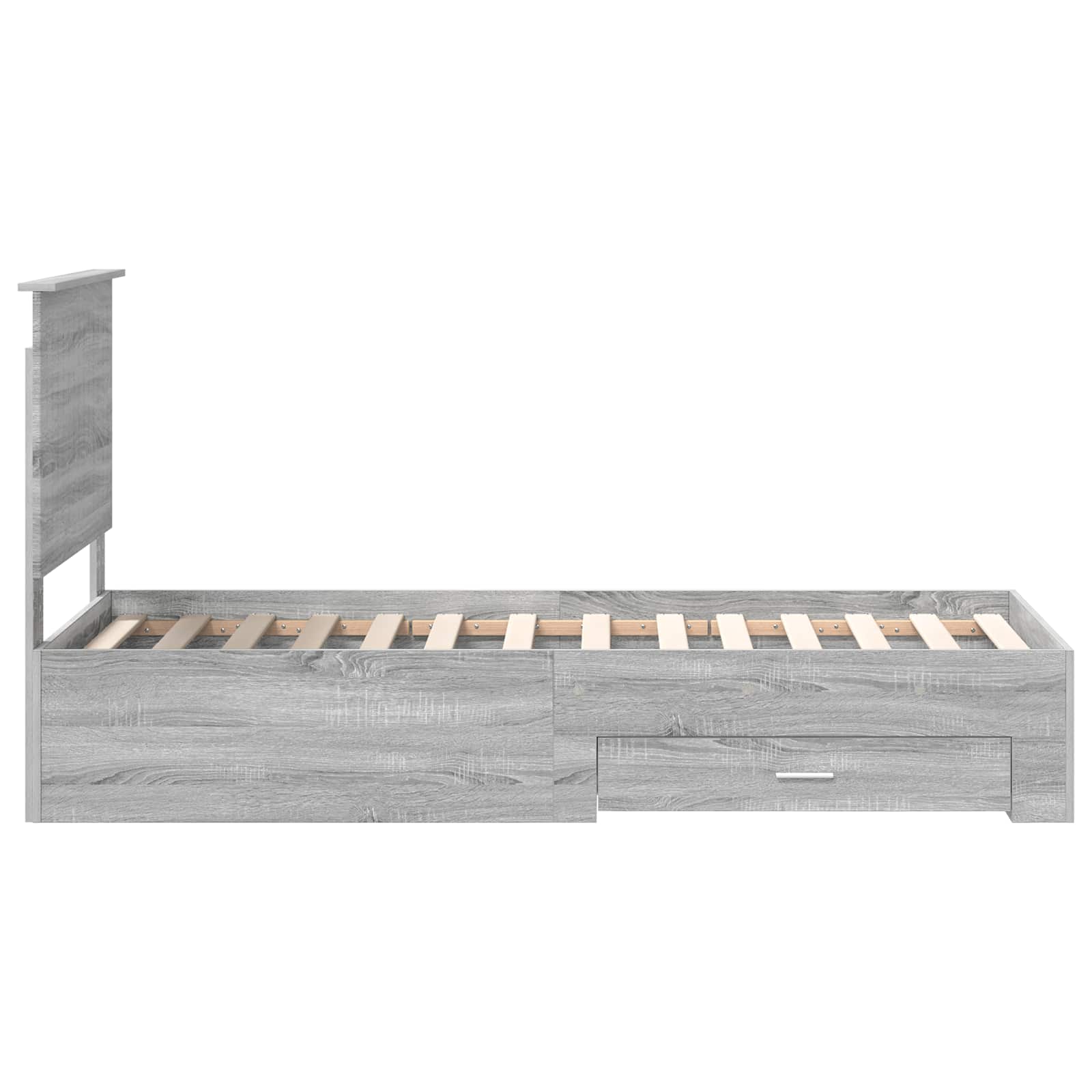 Krevetna konstrukcija Sivi Sonoma i srebrna 70 x 190 cm