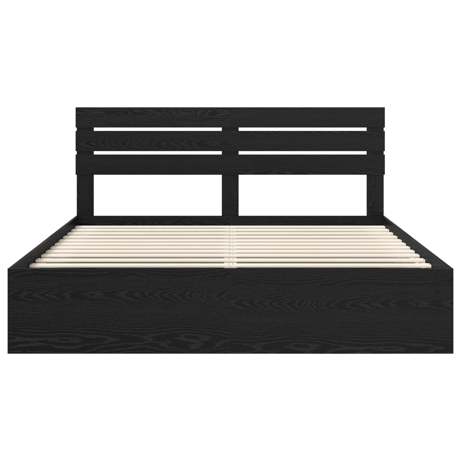 Krevetna konstrukcija Crna 200 x 200 cm Čvrsto borovo drvo