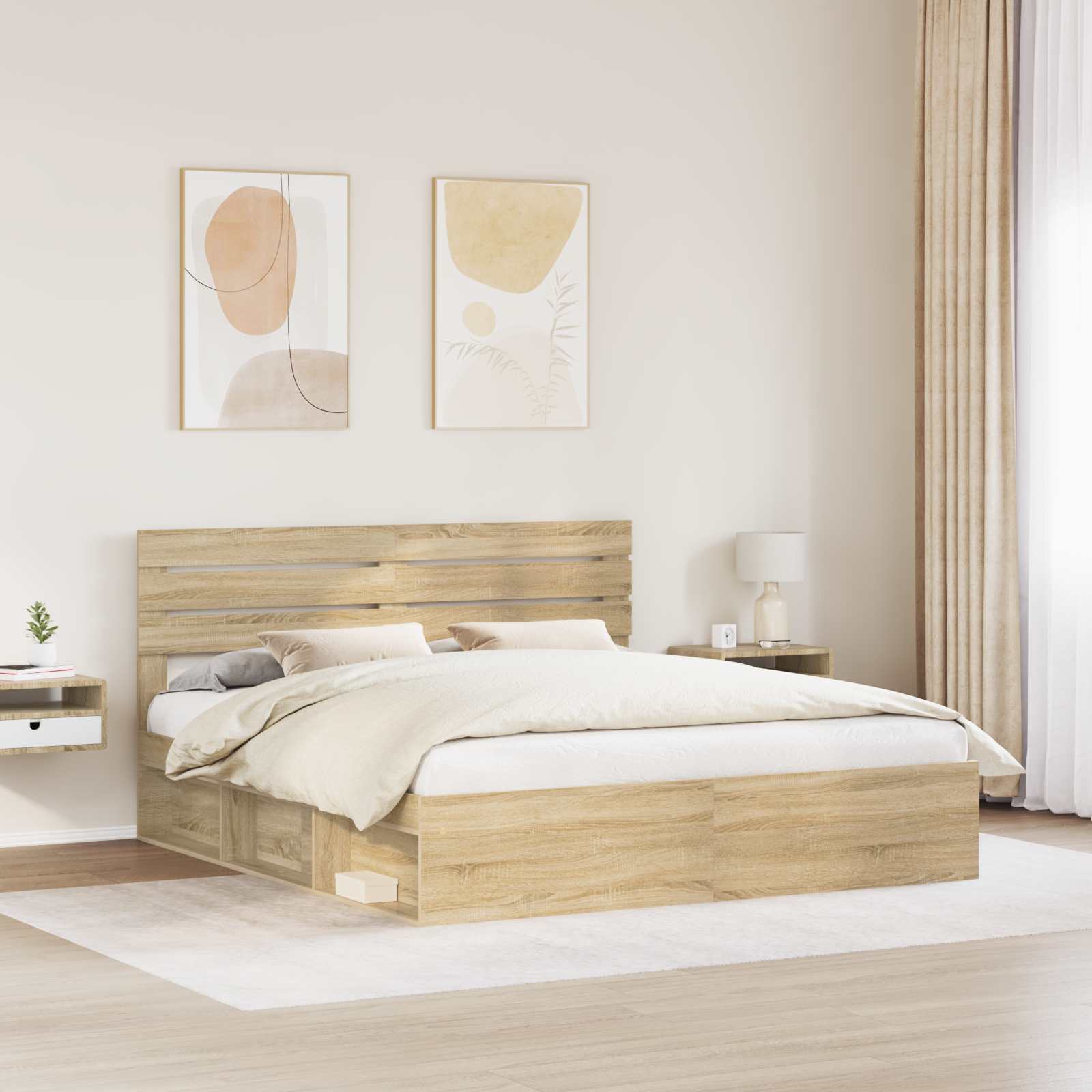 Krevetna konstrukcija Sonoma 200 x 200 cm Čvrsto borovo drvo