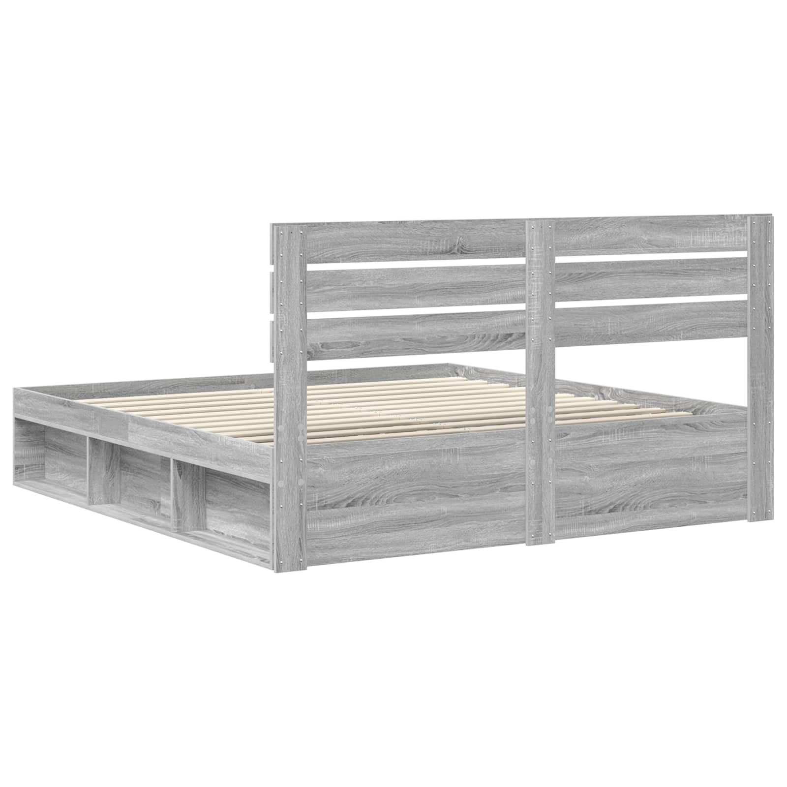 Krevetna konstrukcija s uzglavljem Siva Sonoma 180 x 200 cm
