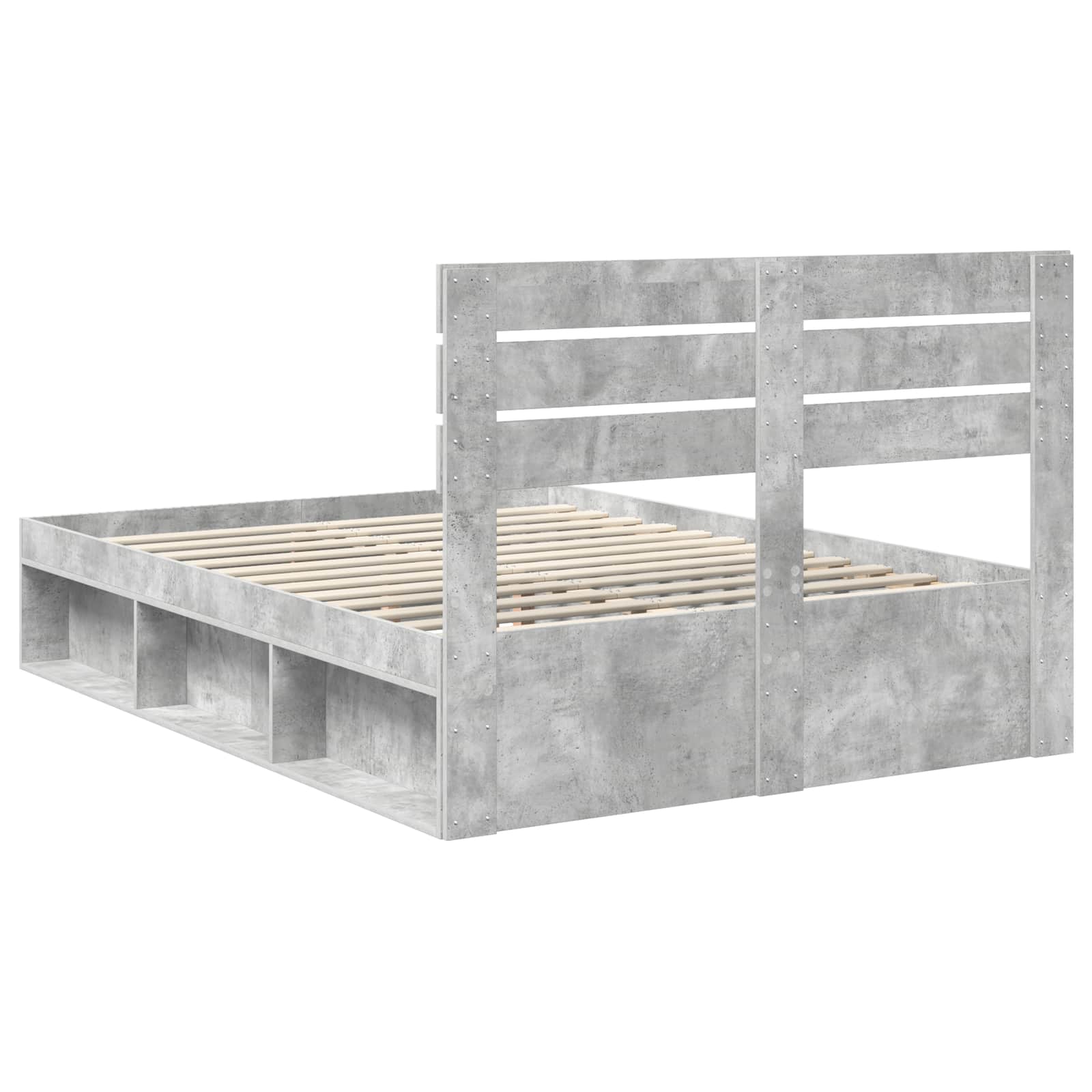 Krevetna konstrukcija Beton 140 x 190 cm Čvrsto borovo drvo