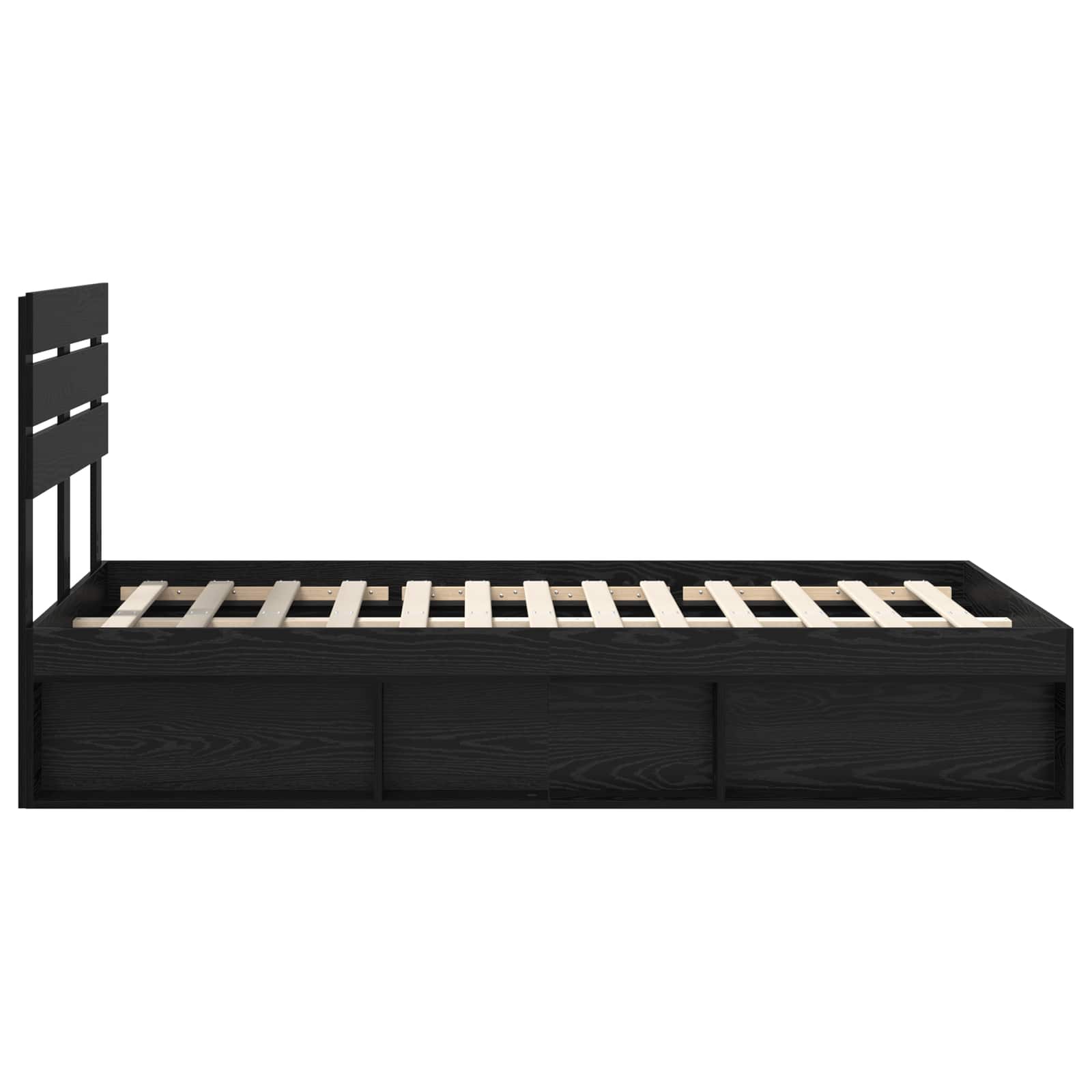 Krevetna konstrukcija Crna 135 x 190 cm Čvrsto borovo drvo