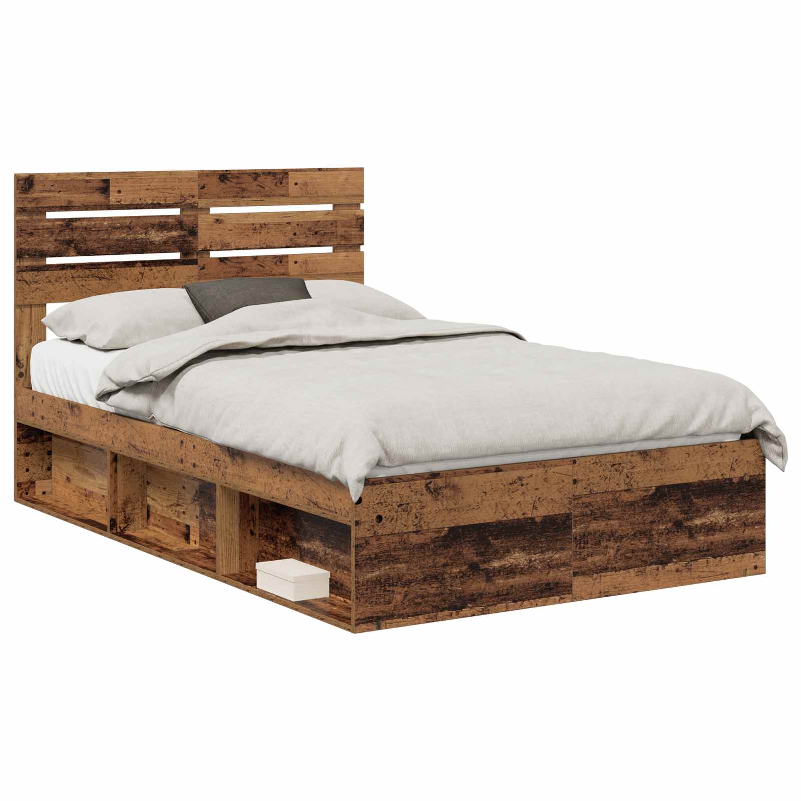 Krevetna konstrukcija s uzglavljem Staro drvo 135 x 190 cm