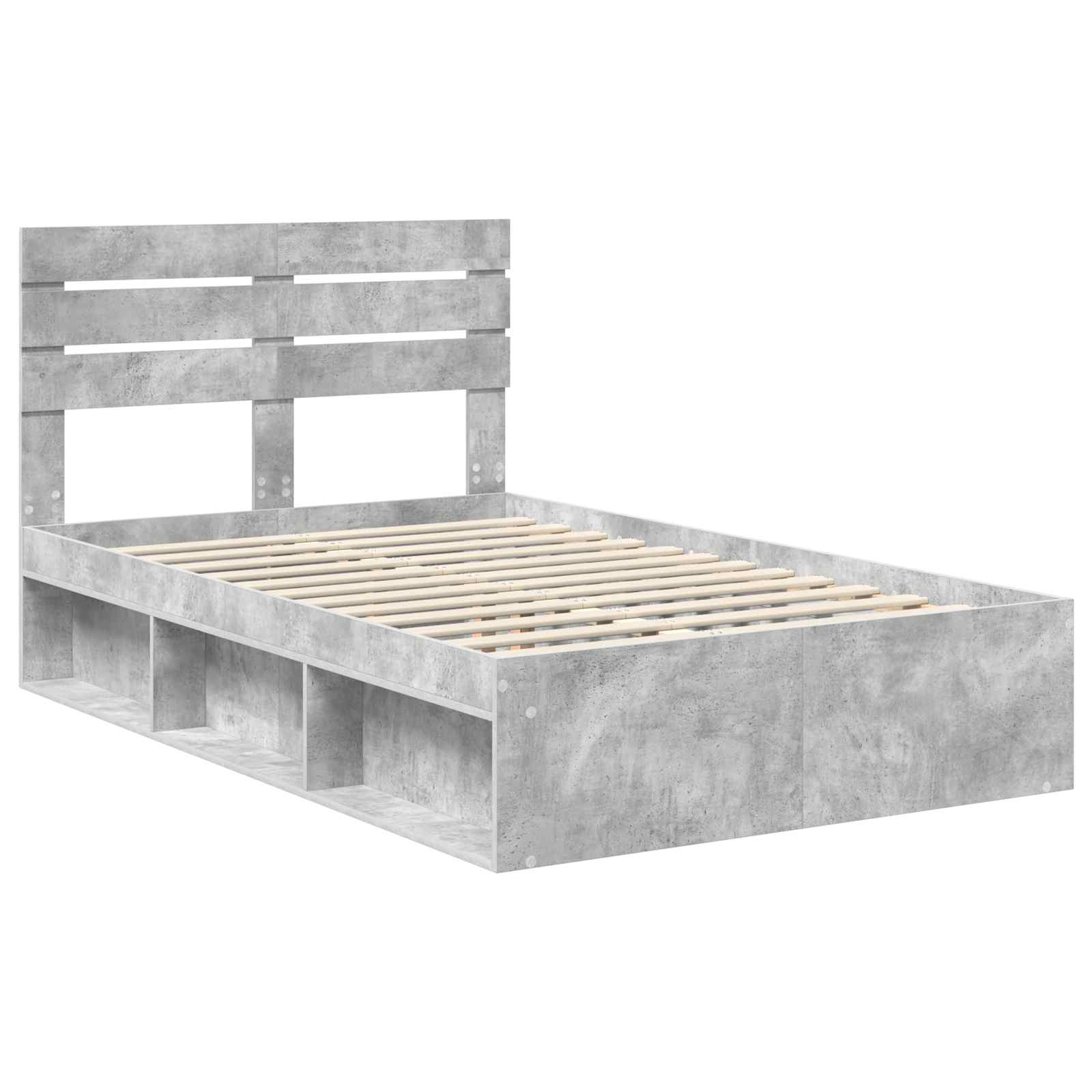 Krevetna konstrukcija Beton 120 x 200 cm Čvrsto borovo drvo
