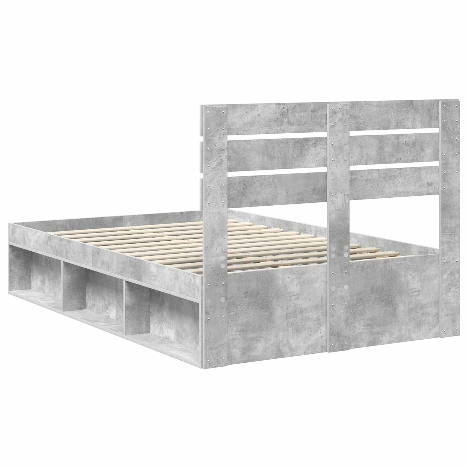 Krevetna konstrukcija Beton 120 x 190 cm Čvrsto borovo drvo