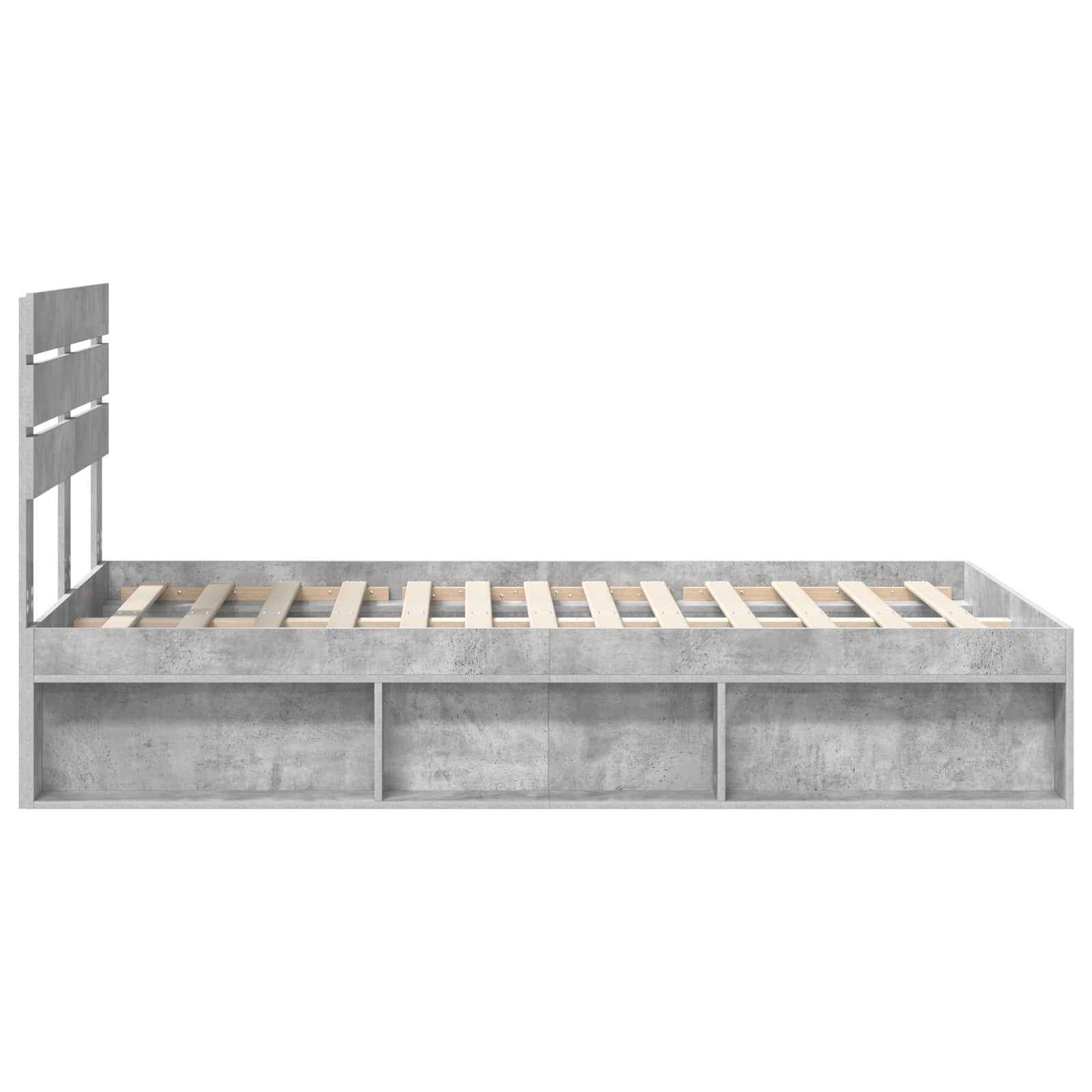 Krevetna konstrukcija Beton 120 x 190 cm Čvrsto borovo drvo