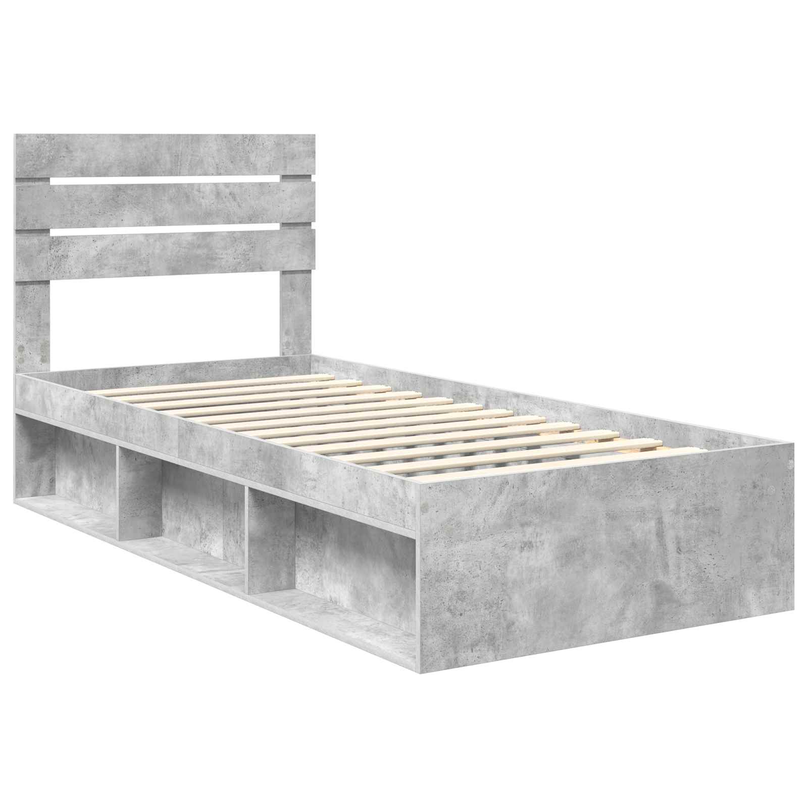 Krevetna konstrukcija s uzglavljem Betonska siva 100 x 200 cm