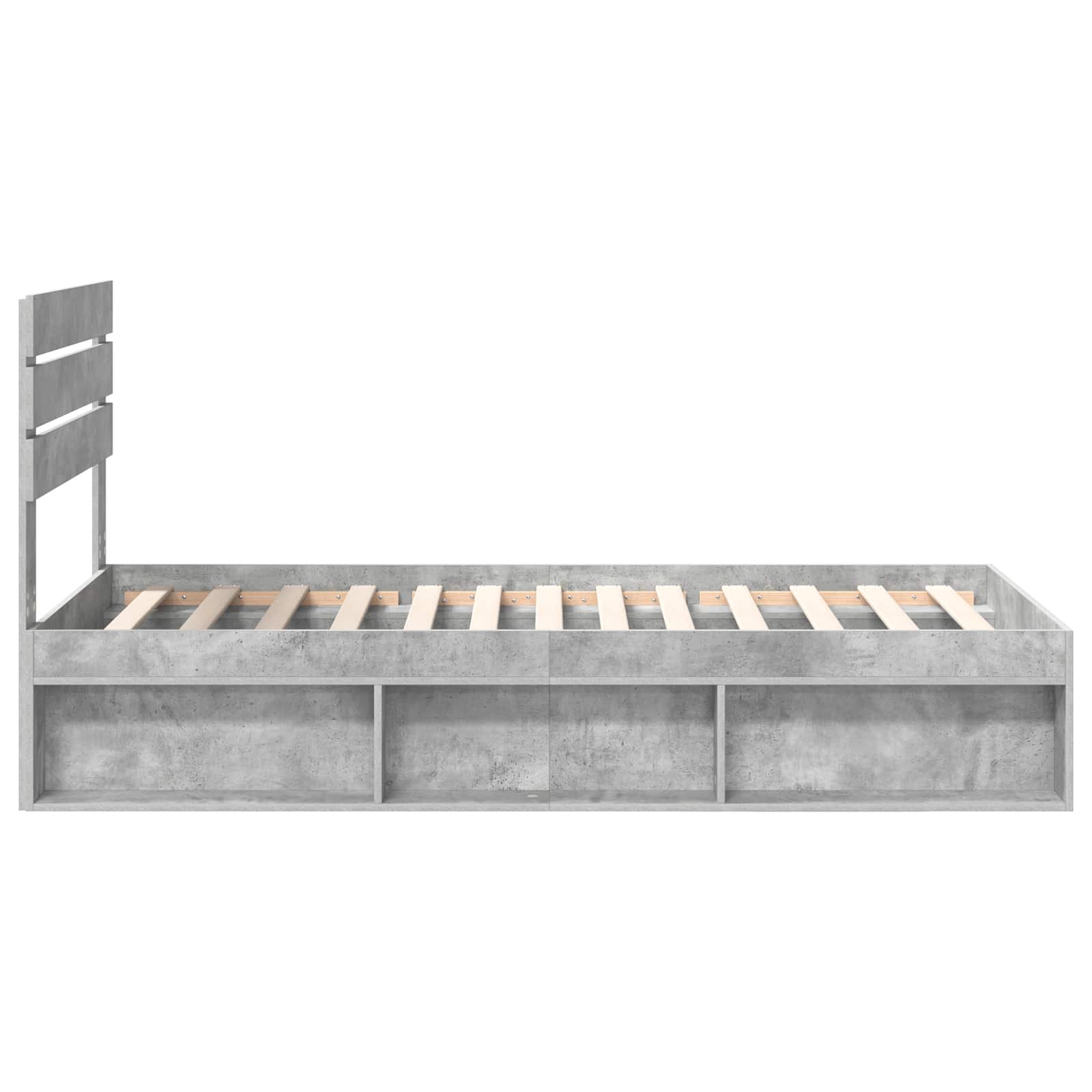 Krevetna konstrukcija s uzglavljem Betonska siva 90 x 190 cm