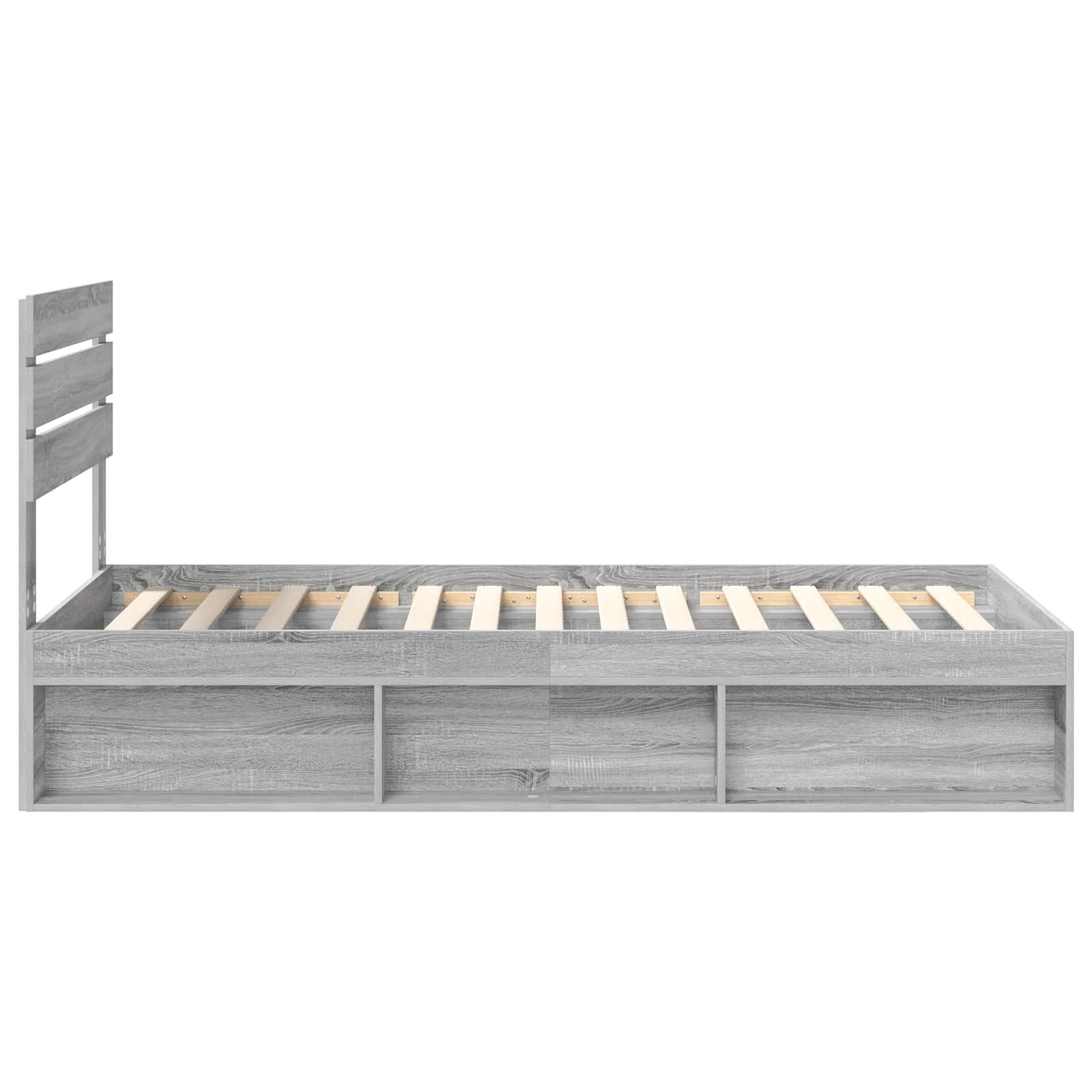 Krevetna konstrukcija s uzglavljem Siva Sonoma 75 x 190 cm