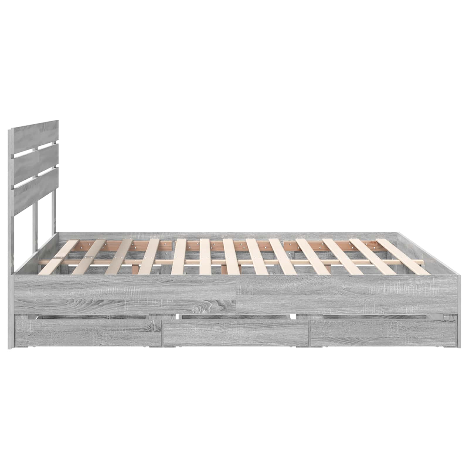 Krevetna konstrukcija Siva Sonoma 200 x 200 cm Inženjersko Drvo