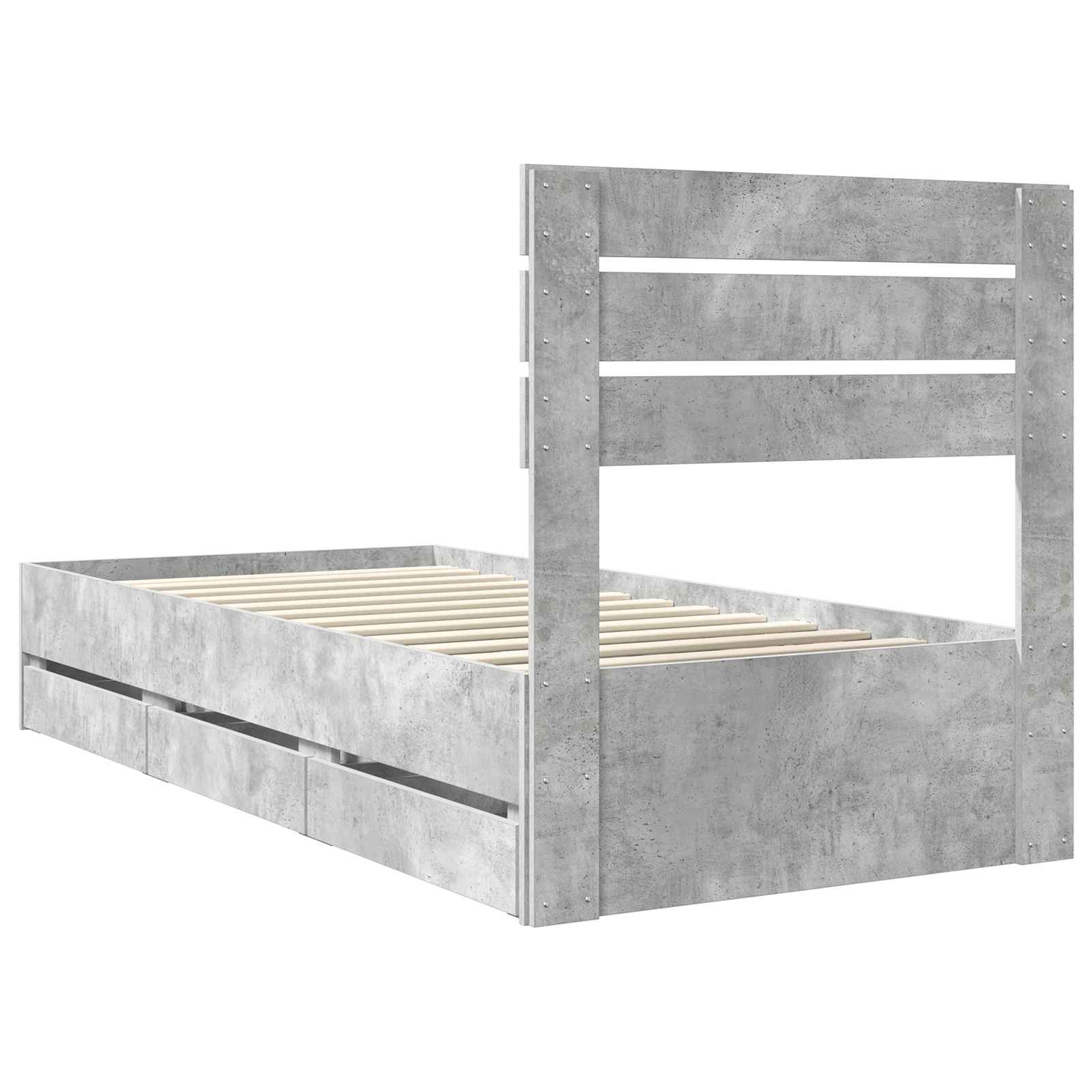 Krevetna konstrukcija s ladicama Betonski sivi 90 x 200 cm