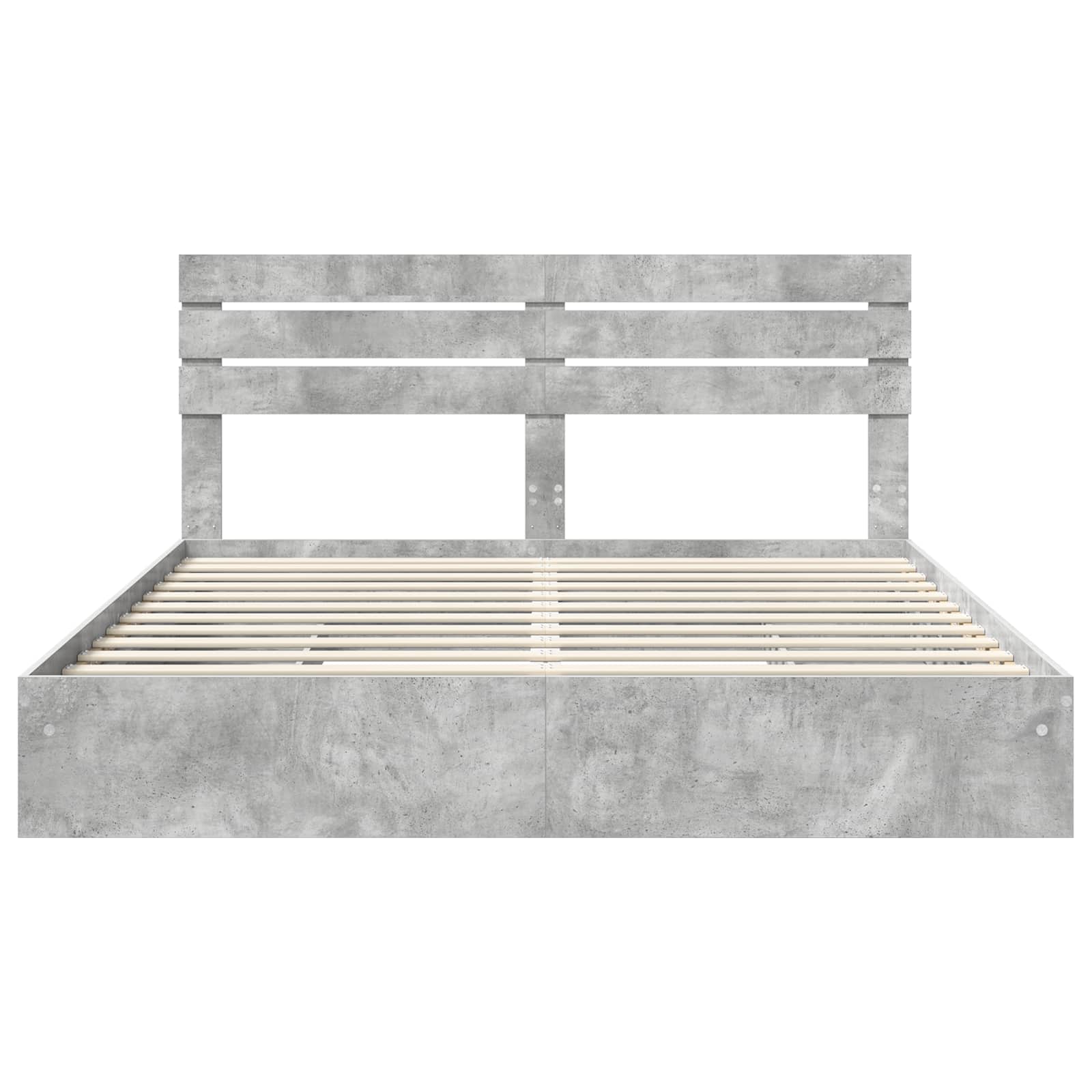 Krevet s od storage s uzglavljem Betonski sivi 200 x 200 cm