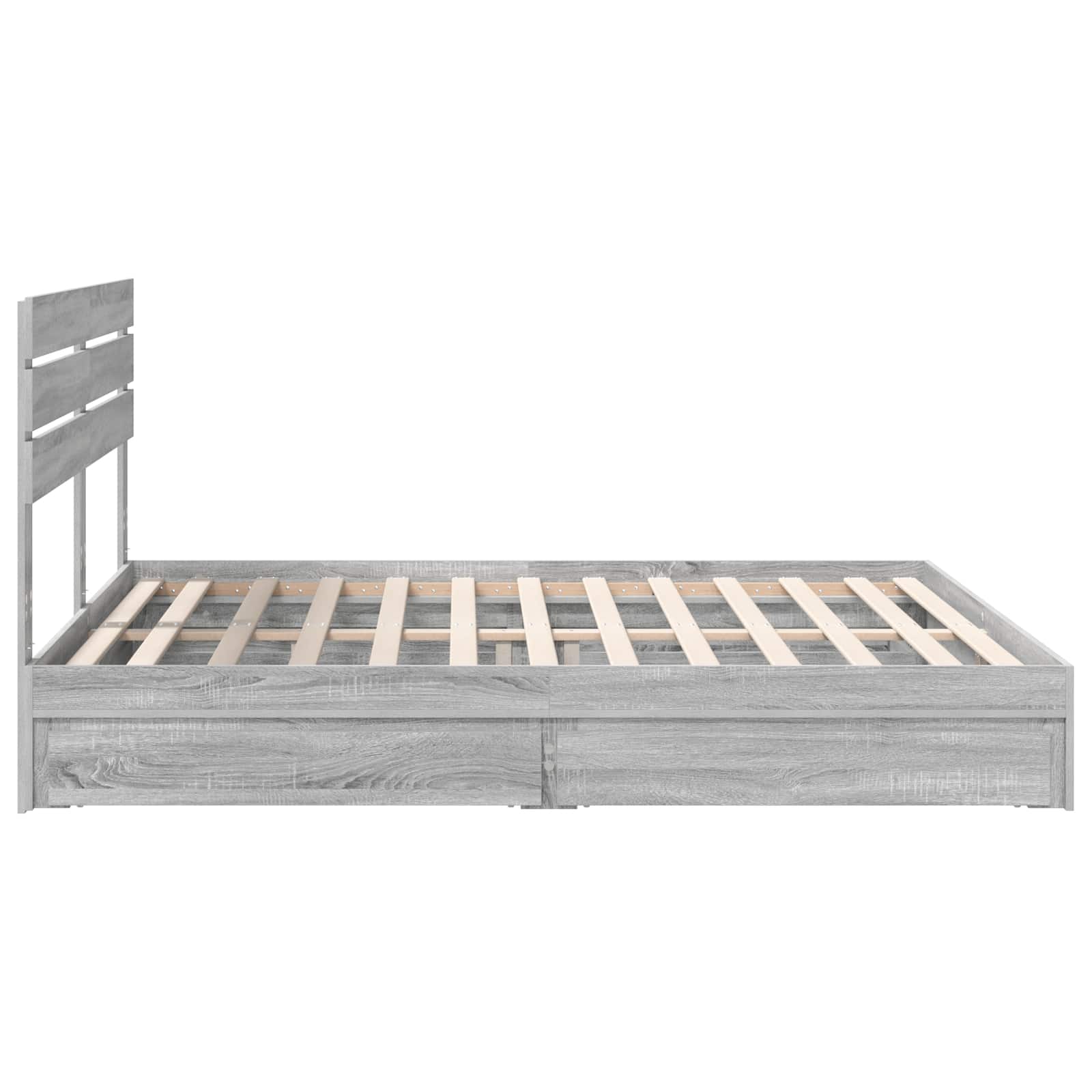Krevet s od storage Siva Sonoma 200 x 200 cm Konstruirano drvo