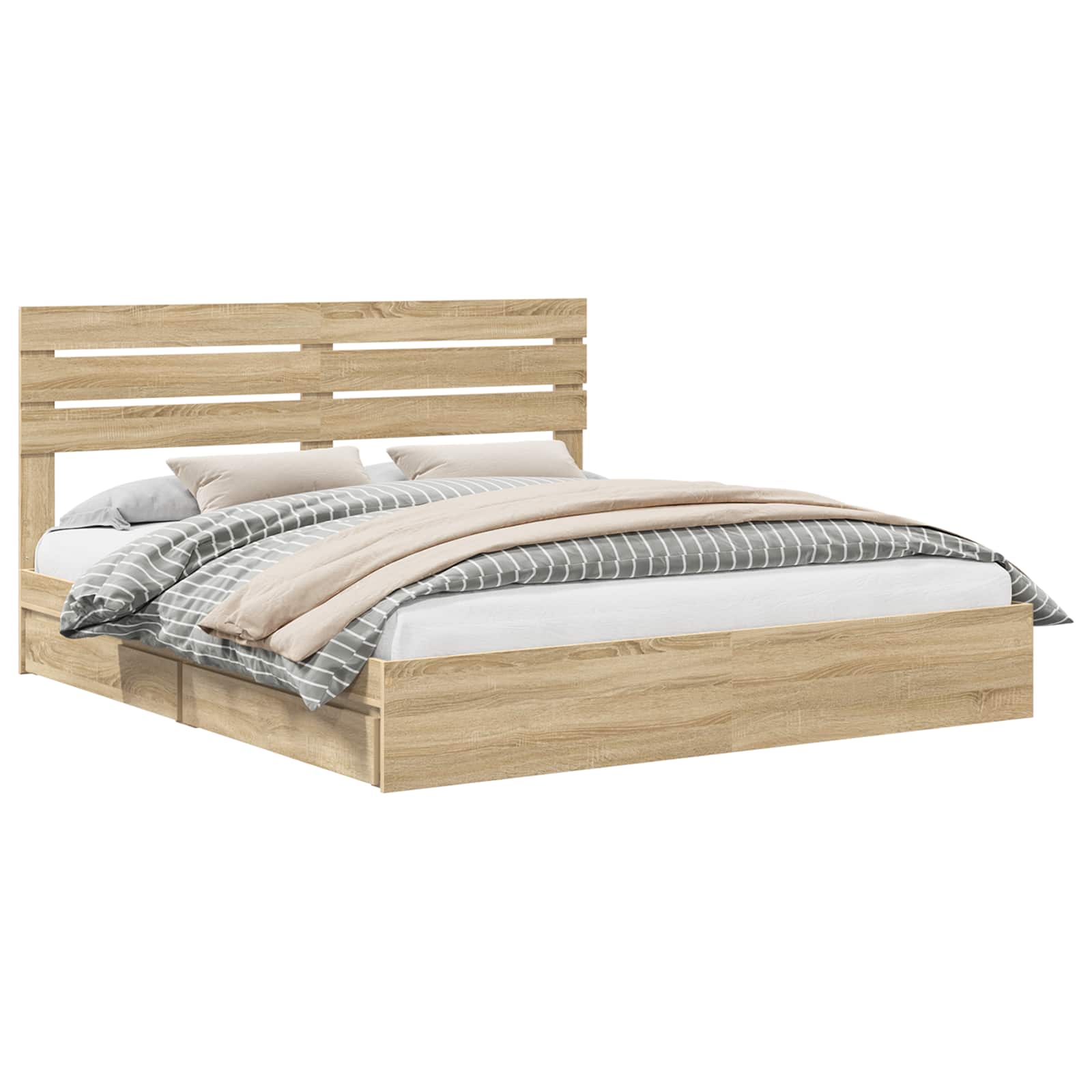 Krevet s od storage Sonoma hrast 180 x 200 cm Konstruirano drvo