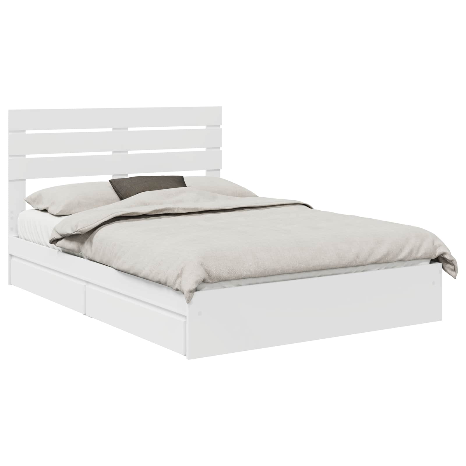 Krevet s od storage Bijelo 160 x 200 cm Konstruirano drvo