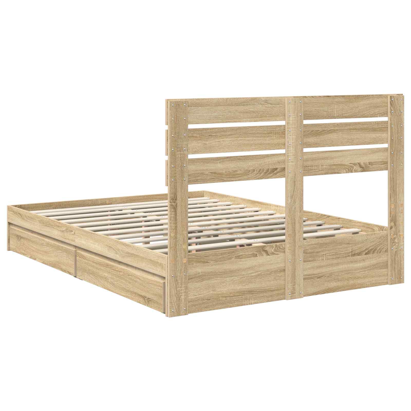 Krevet s od storage Sonoma hrast 160 x 200 cm Konstruirano drvo