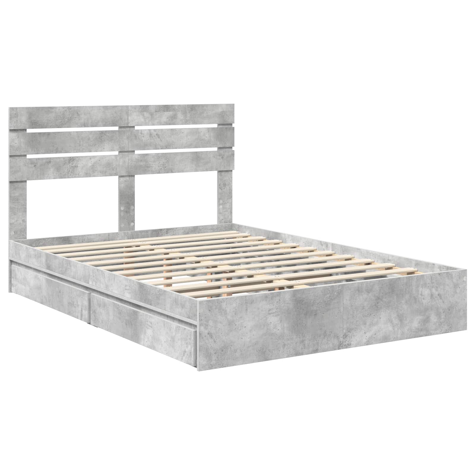 Krevet s od storage s uzglavljem Betonski sivi 150 x 200 cm