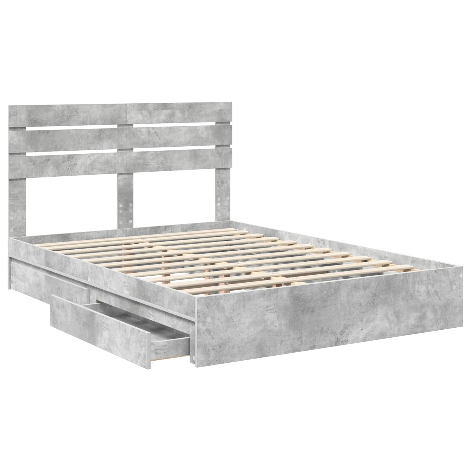 Krevet s od storage s uzglavljem Betonski sivi 150 x 200 cm