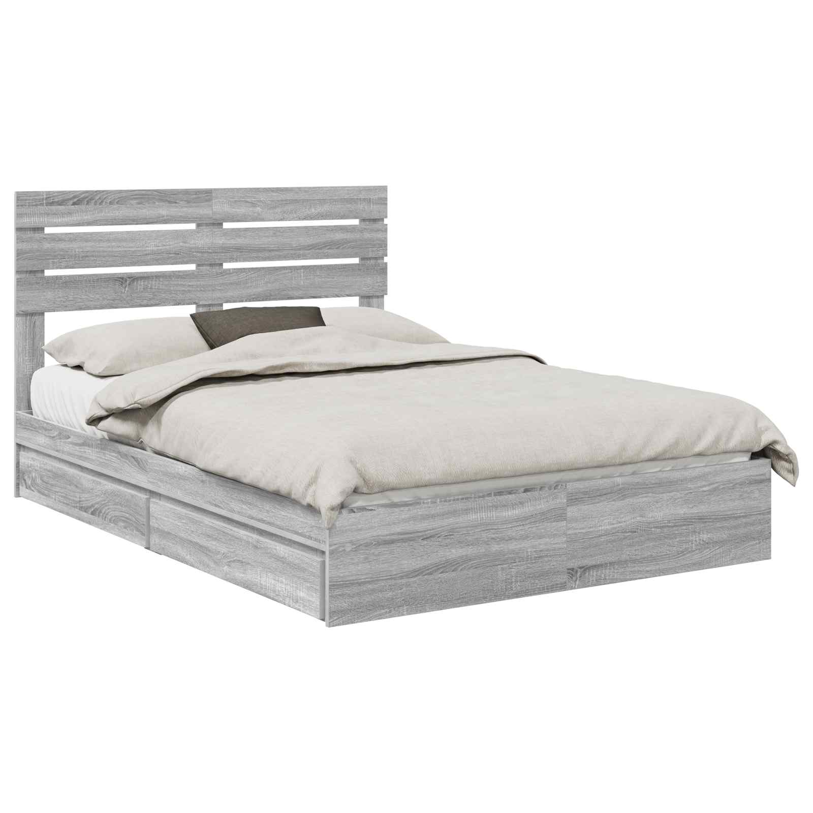 Krevet s od storage Siva Sonoma 150 x 200 cm Konstruirano drvo