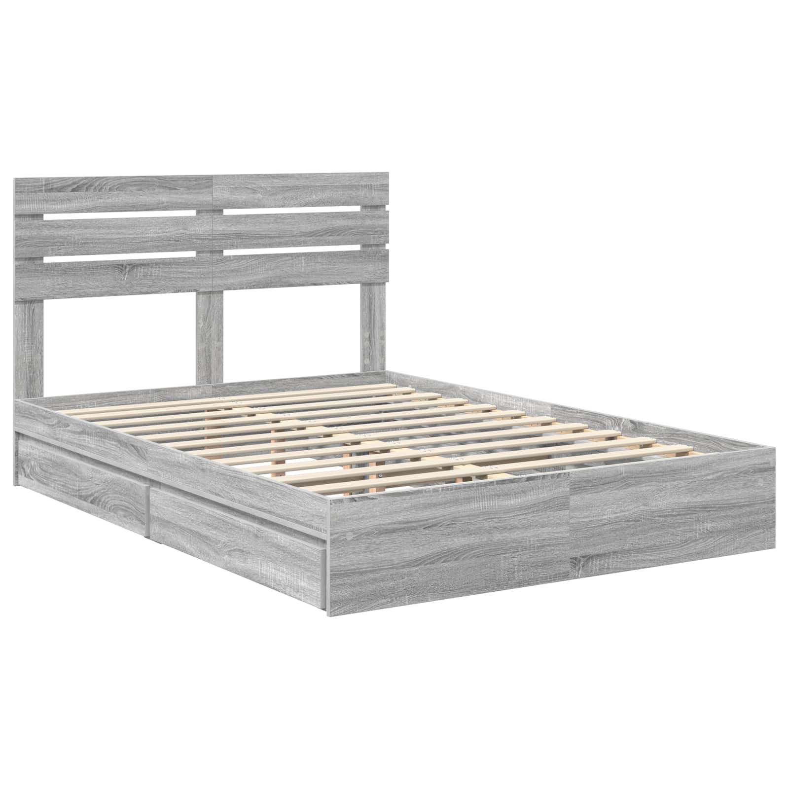 Krevet s od storage Siva Sonoma 150 x 200 cm Konstruirano drvo