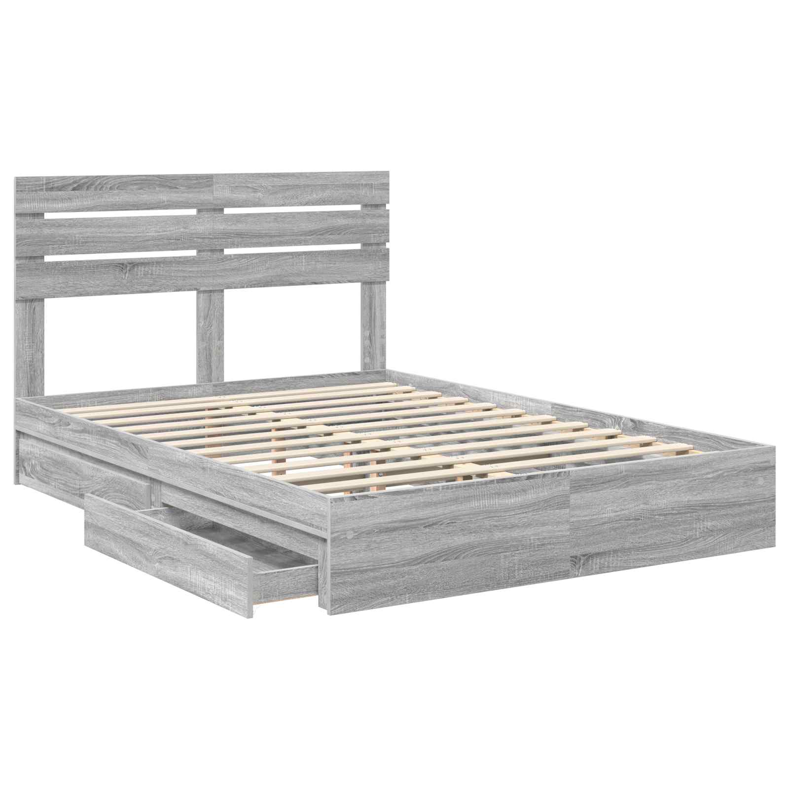 Krevet s od storage Siva Sonoma 150 x 200 cm Konstruirano drvo