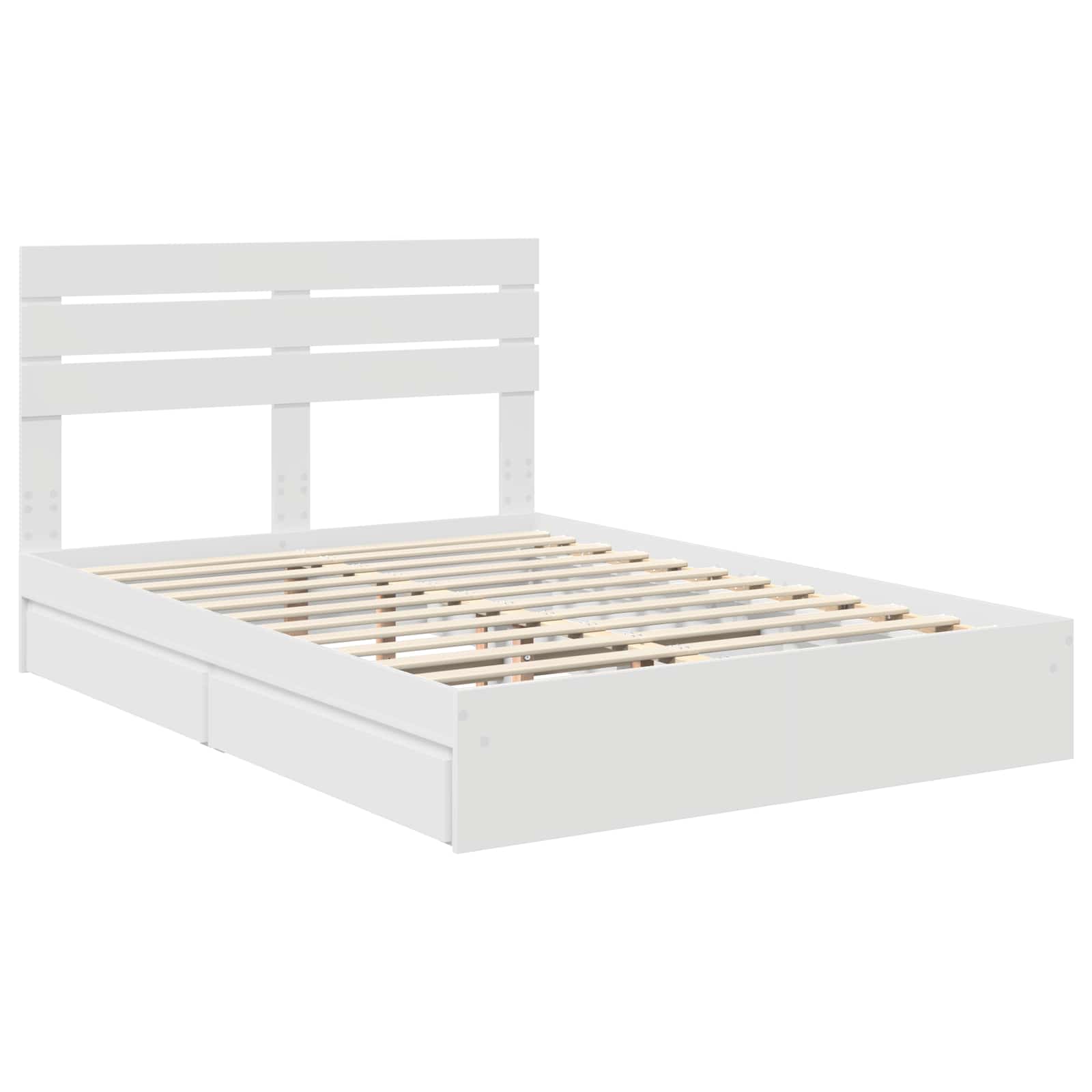 Krevet s od storage Bijelo 140 x 200 cm Konstruirano drvo