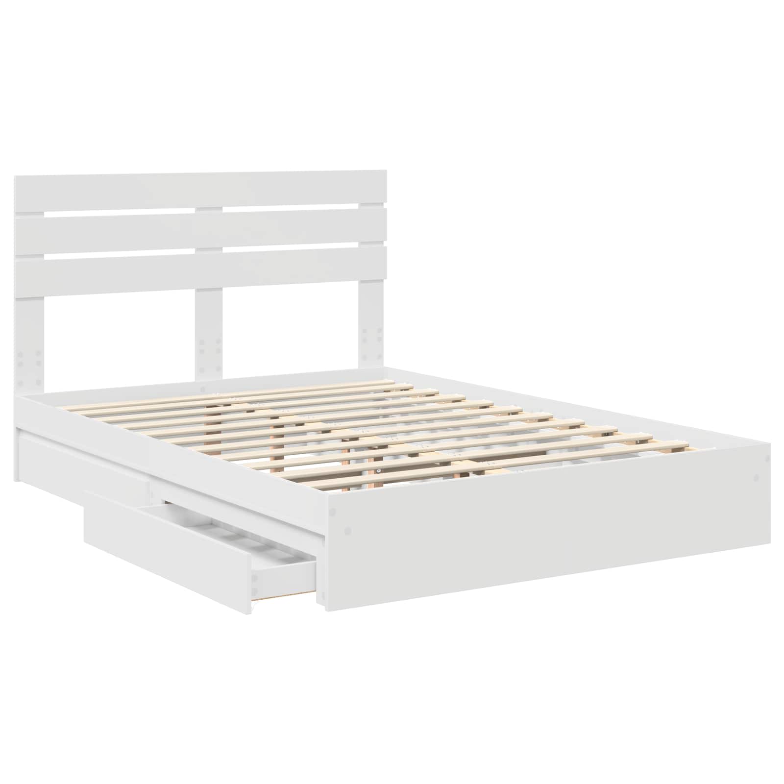 Krevet s od storage Bijelo 140 x 200 cm Konstruirano drvo