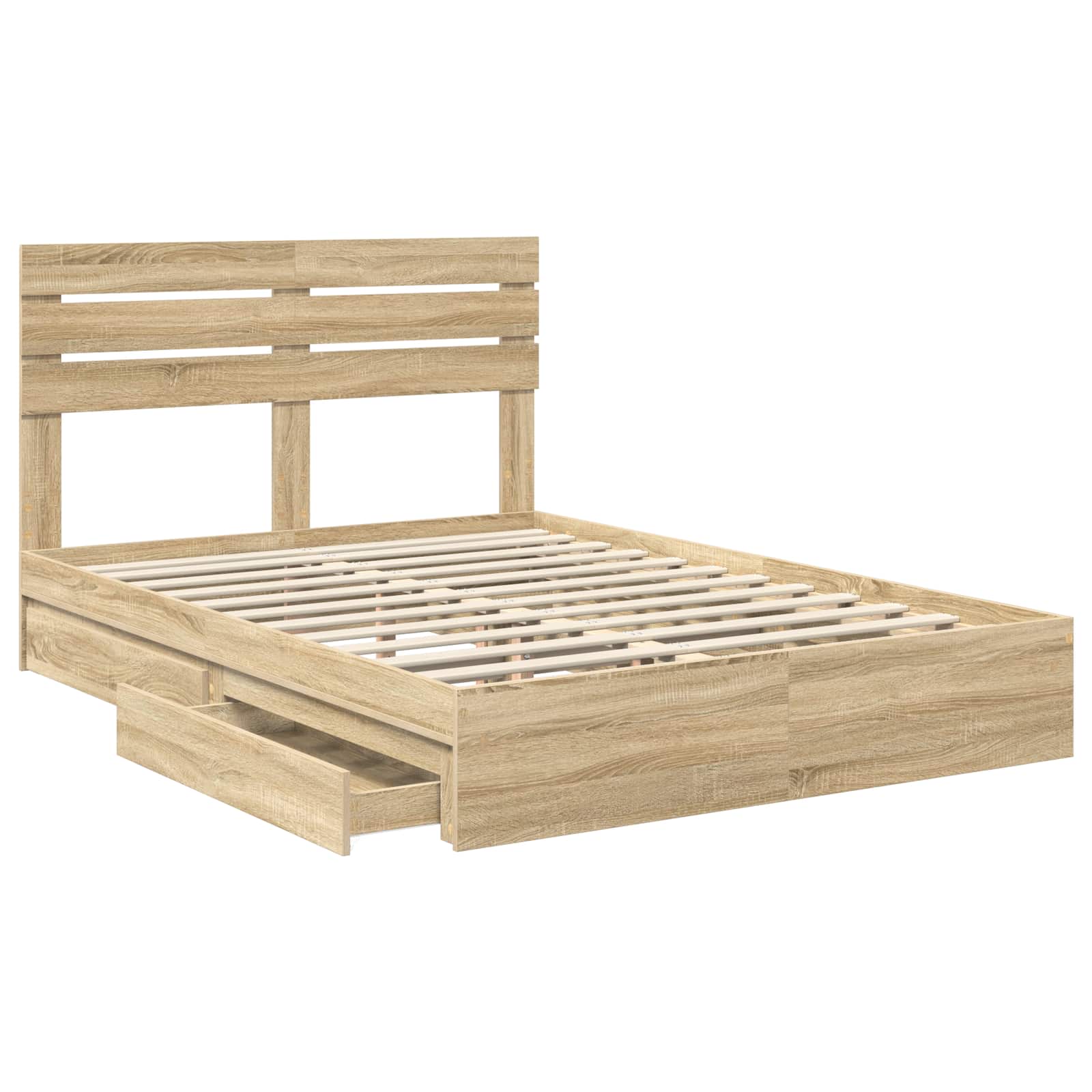 Krevet s od storage Sonoma hrast 140 x 200 cm Konstruirano drvo