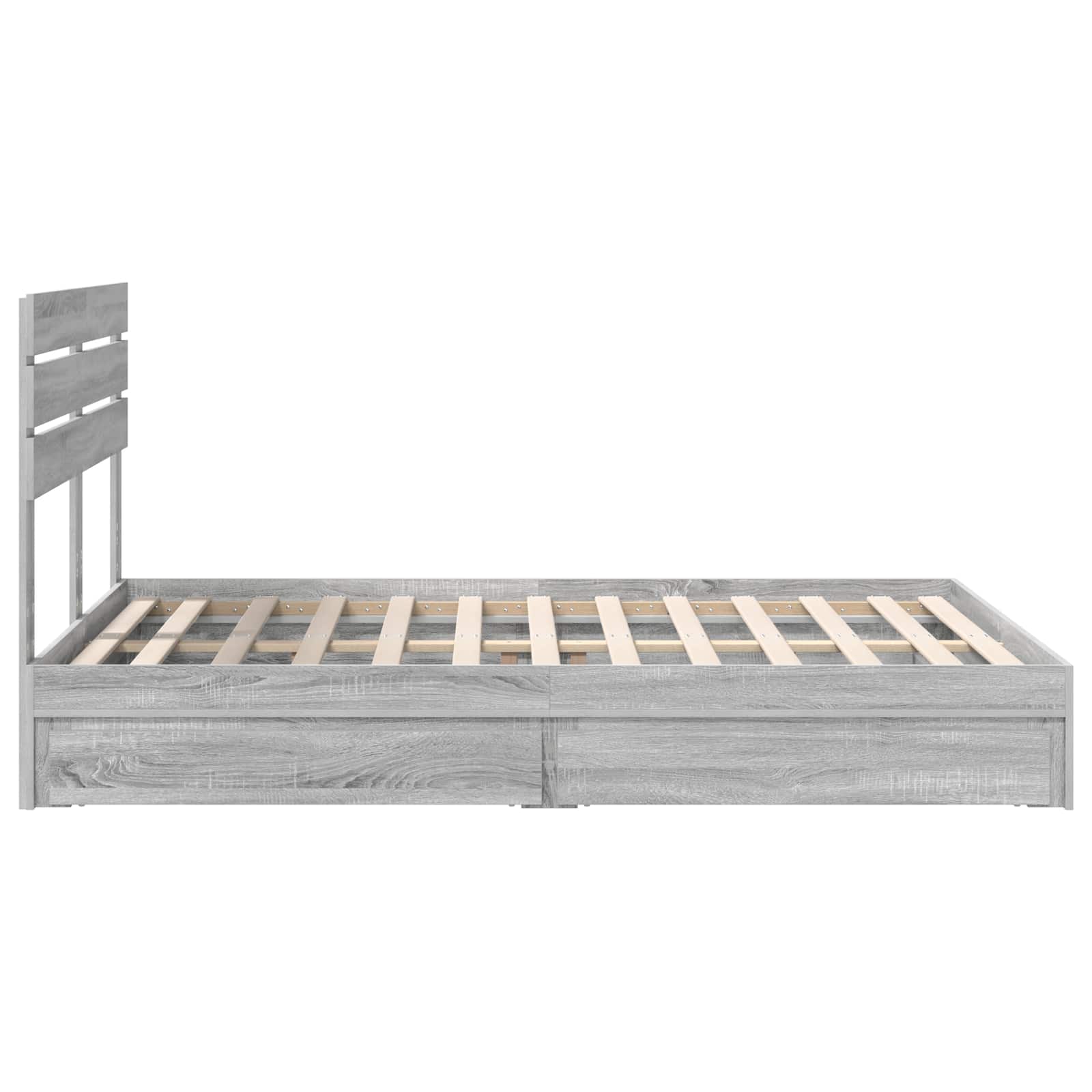Krevet s od storage Siva Sonoma 140 x 200 cm Konstruirano drvo
