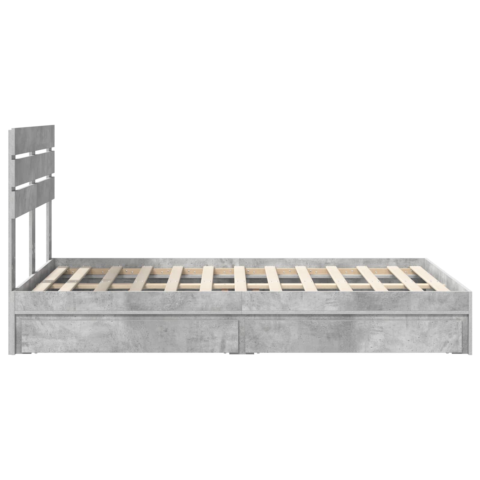Krevet s od storage s uzglavljem Betonski sivi 135 x 190 cm