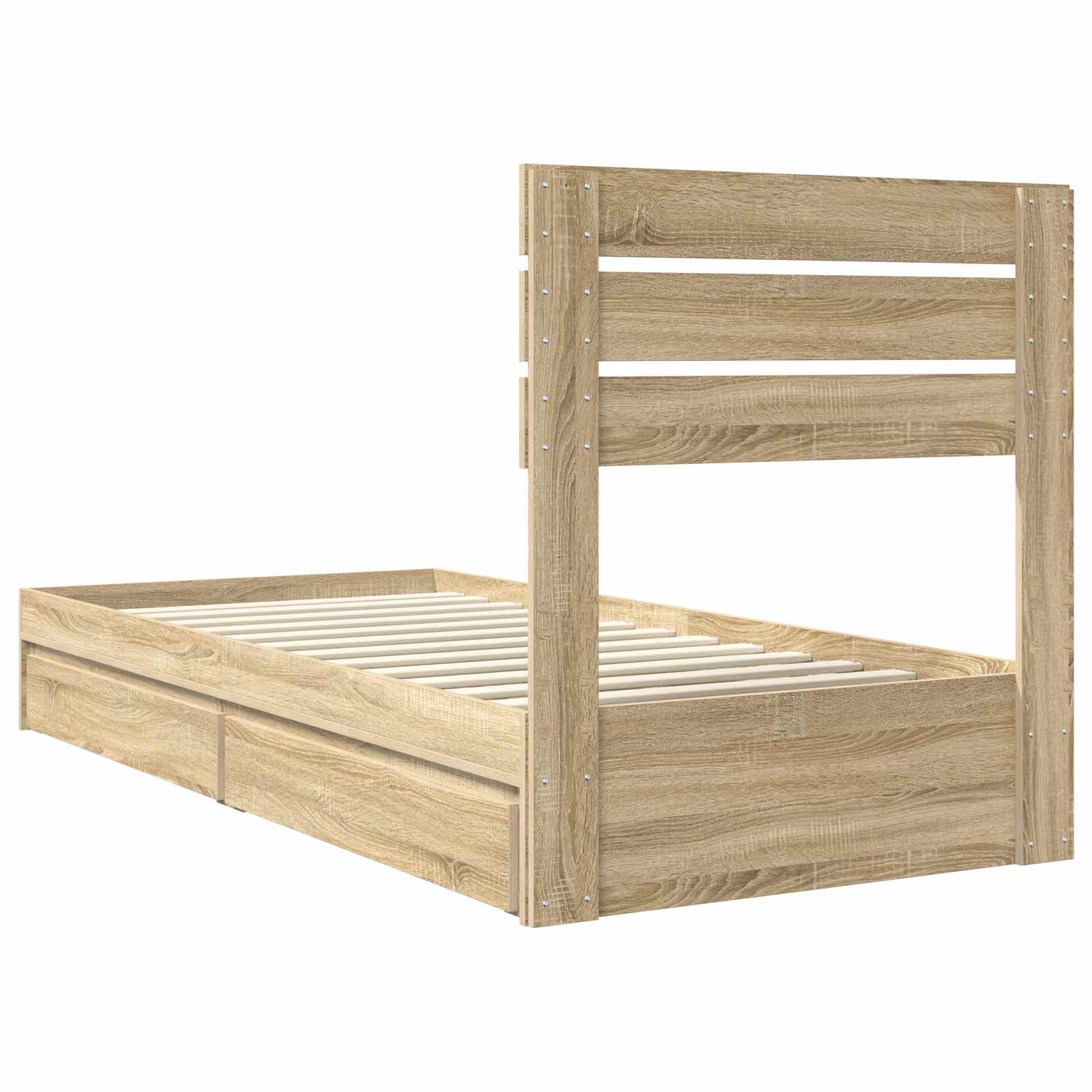 Krevet s od storage Sonoma hrast 100 x 200 cm Konstruirano drvo