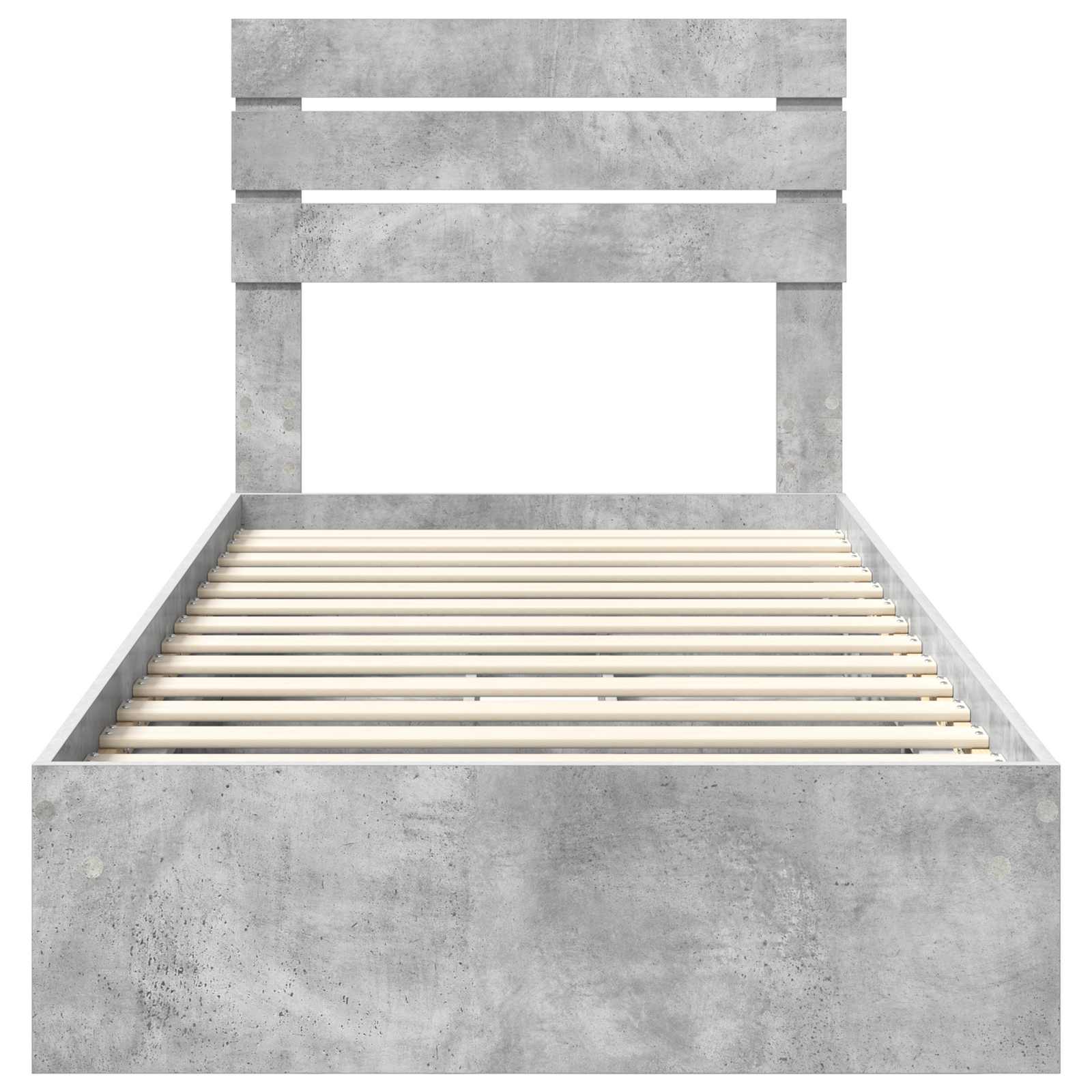 Krevet s od storage Betonski sivi 90 x 200 cm Konstruirano drvo