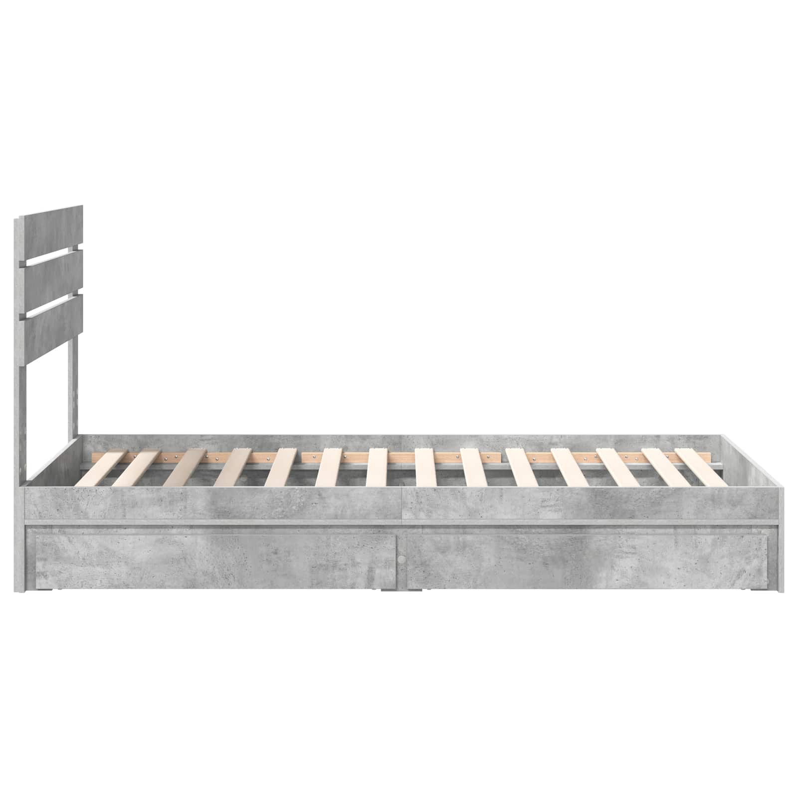 Krevet s od storage Betonski sivi 90 x 200 cm Konstruirano drvo