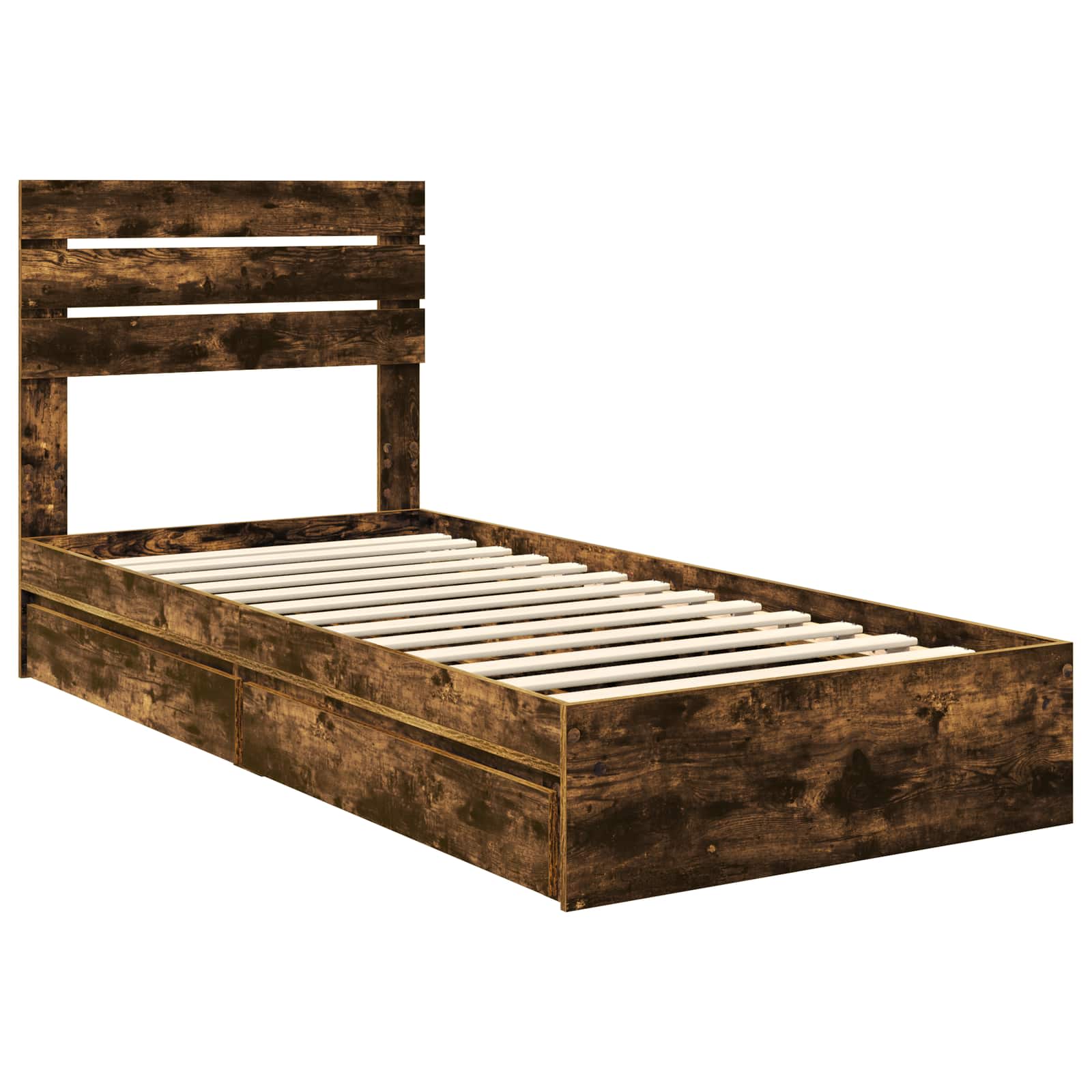 Krevet s od storage s uzglavljem Dimljeni hrast 100 x 200 cm