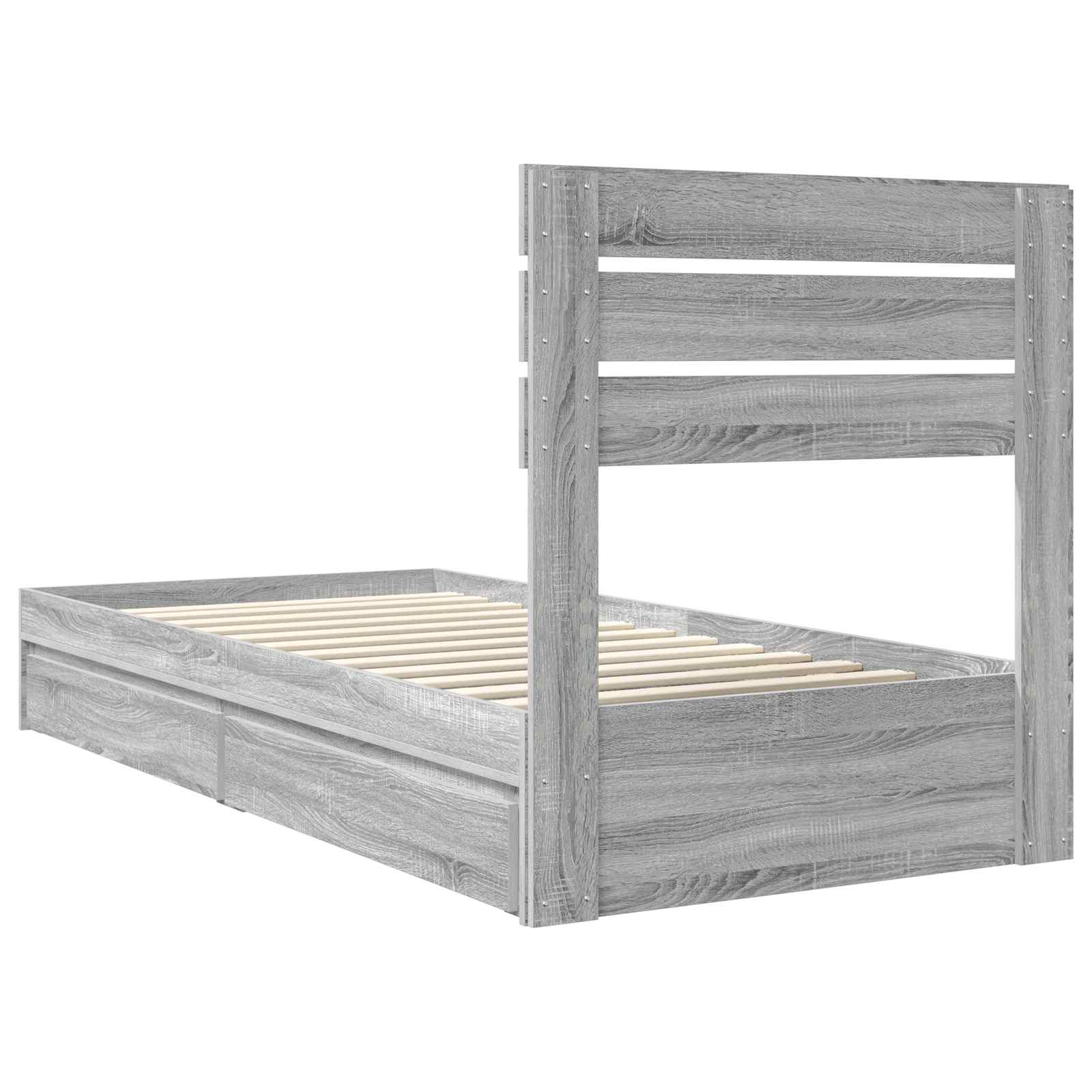 Krevet s od storage Siva Sonoma 100 x 200 cm Konstruirano drvo