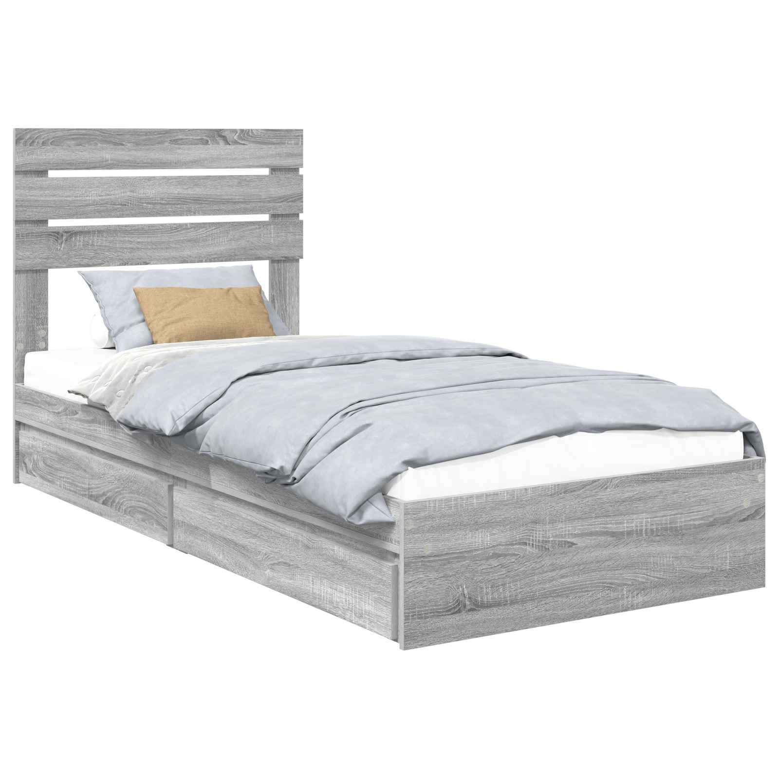 Krevet s od storage Siva Sonoma 90 x 200 cm Konstruirano drvo