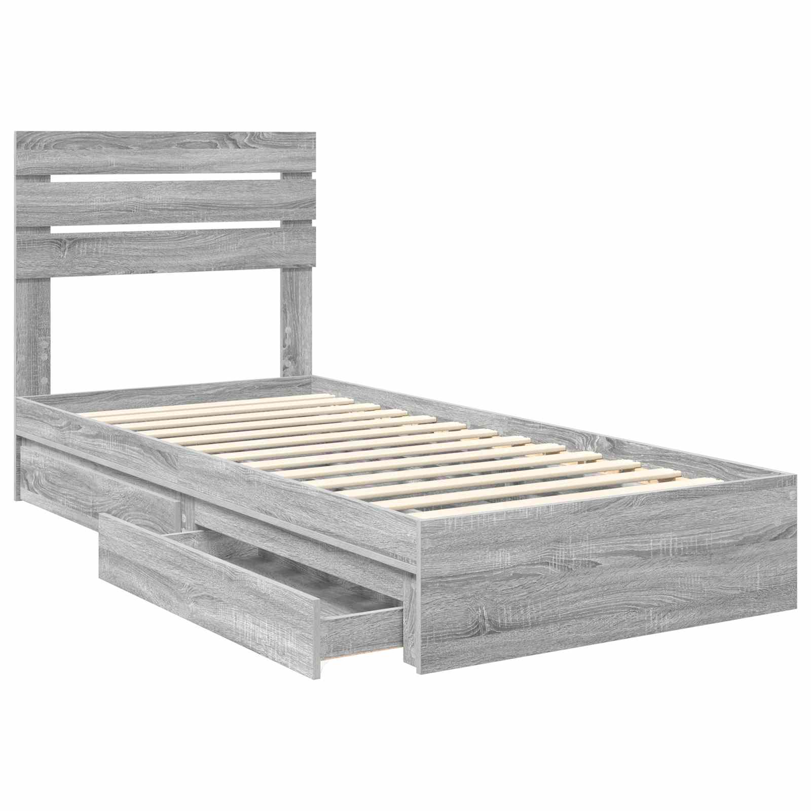 Krevet s od storage Siva Sonoma 90 x 200 cm Konstruirano drvo