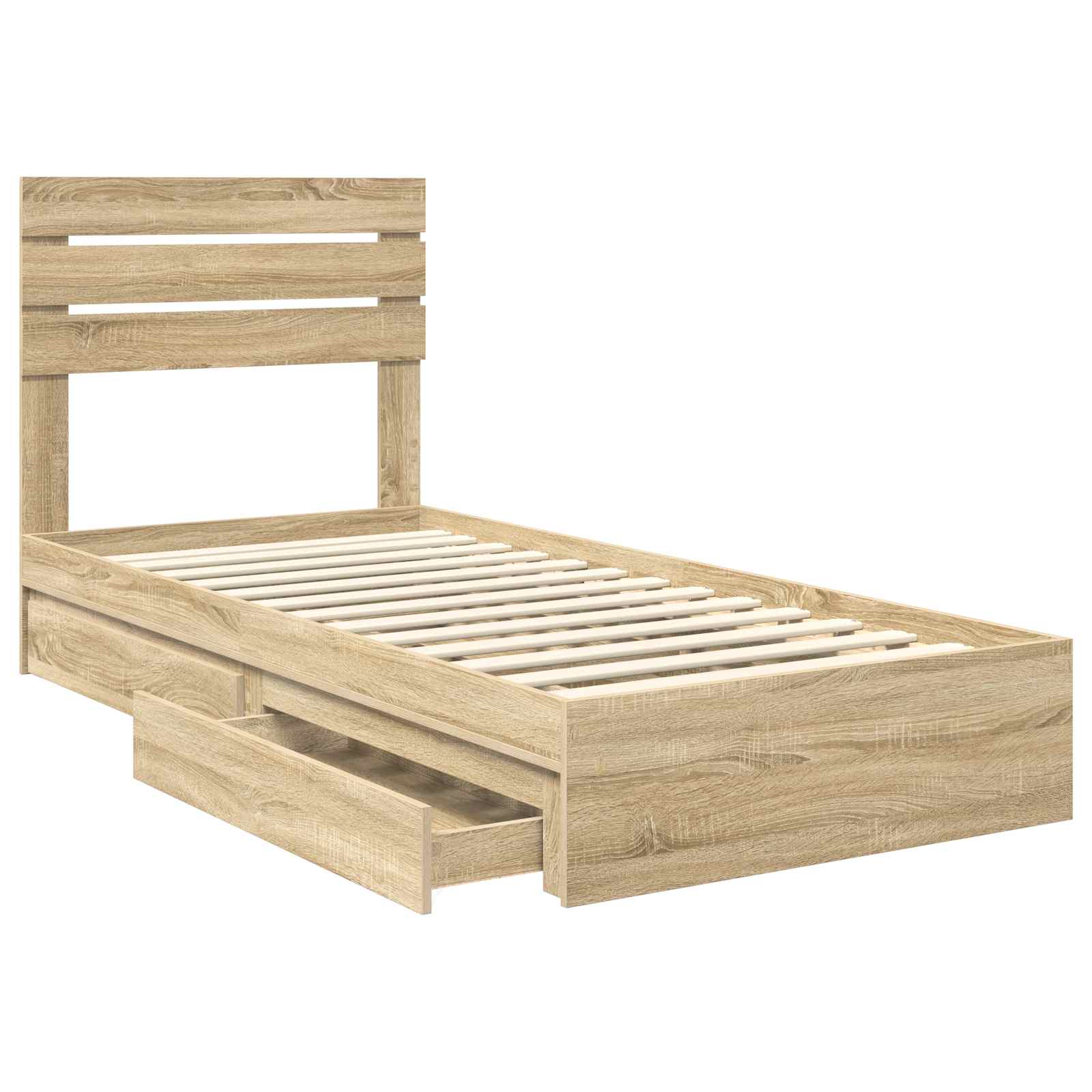 Krevet s od storage Sonoma hrast 90 x 190 cm Konstruirano drvo