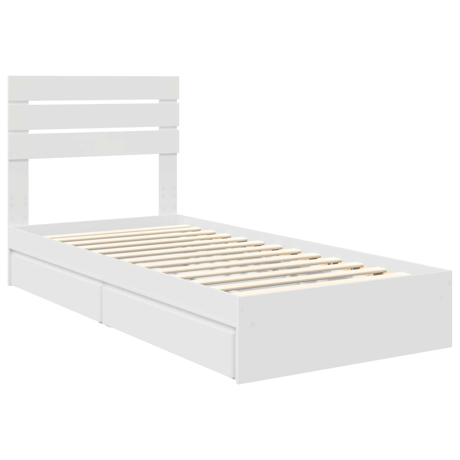 Krevet s od storage Bijelo 75 x 190 cm Konstruirano drvo