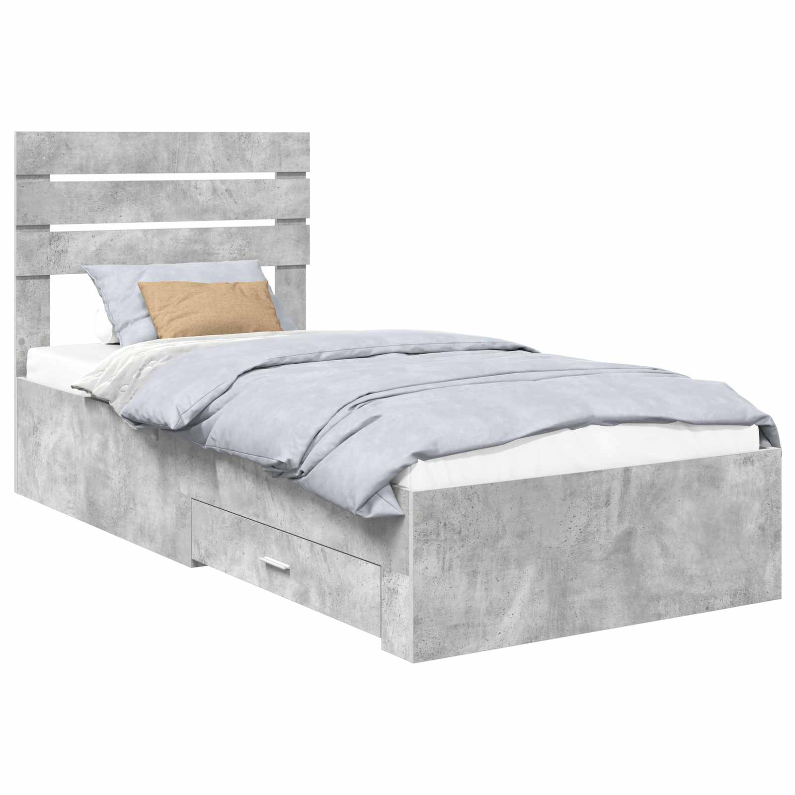 Krevetna konstrukcija Betonski sivi i srebrna 70 x 190 cm