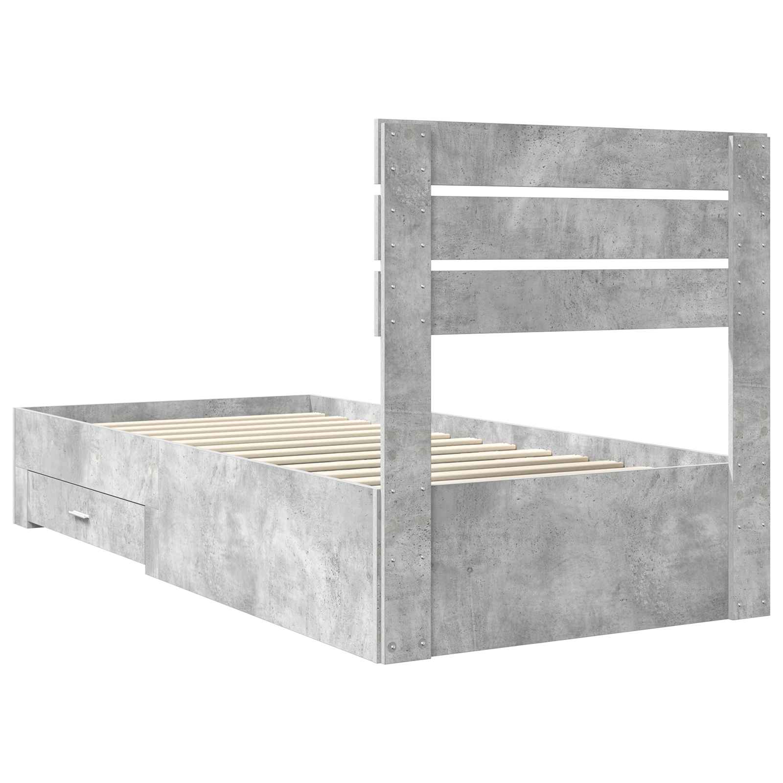 Krevetna konstrukcija Betonski sivi i srebrna 70 x 190 cm