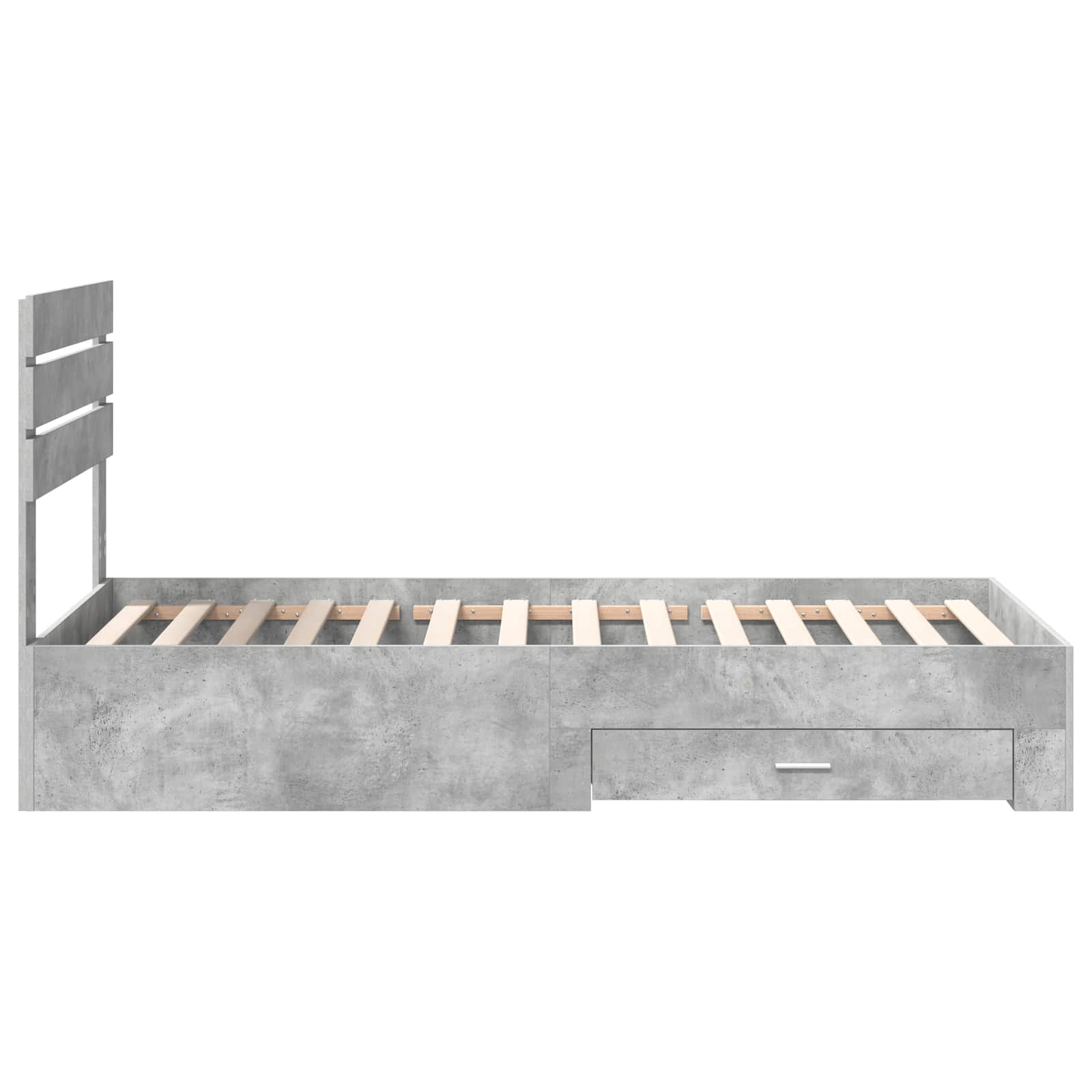 Krevetna konstrukcija Betonski sivi i srebrna 70 x 190 cm