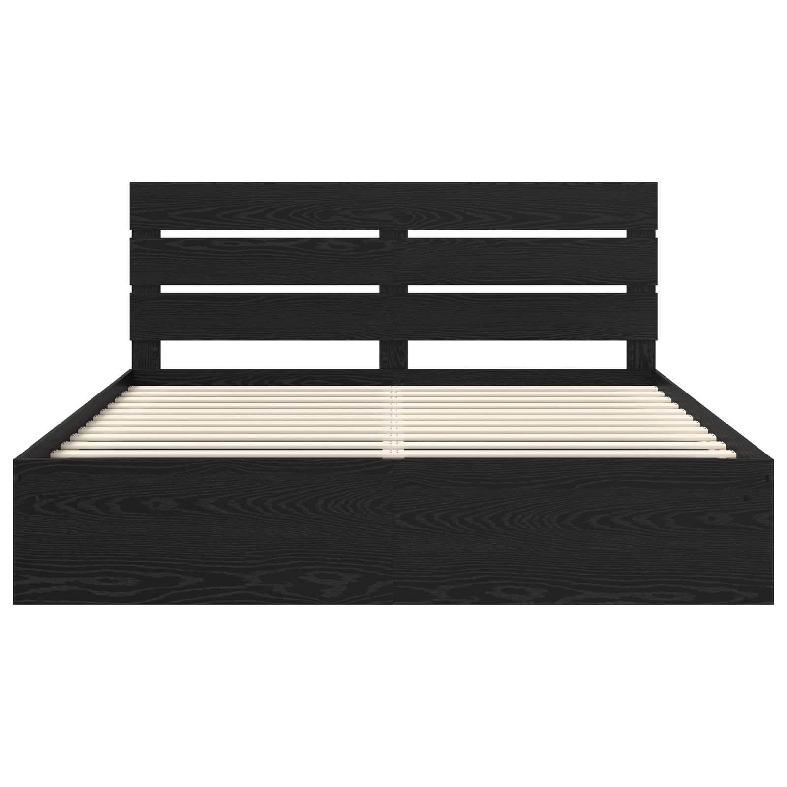 Krevetna konstrukcija Crna 200 x 200 cm Čvrsto borovo drvo